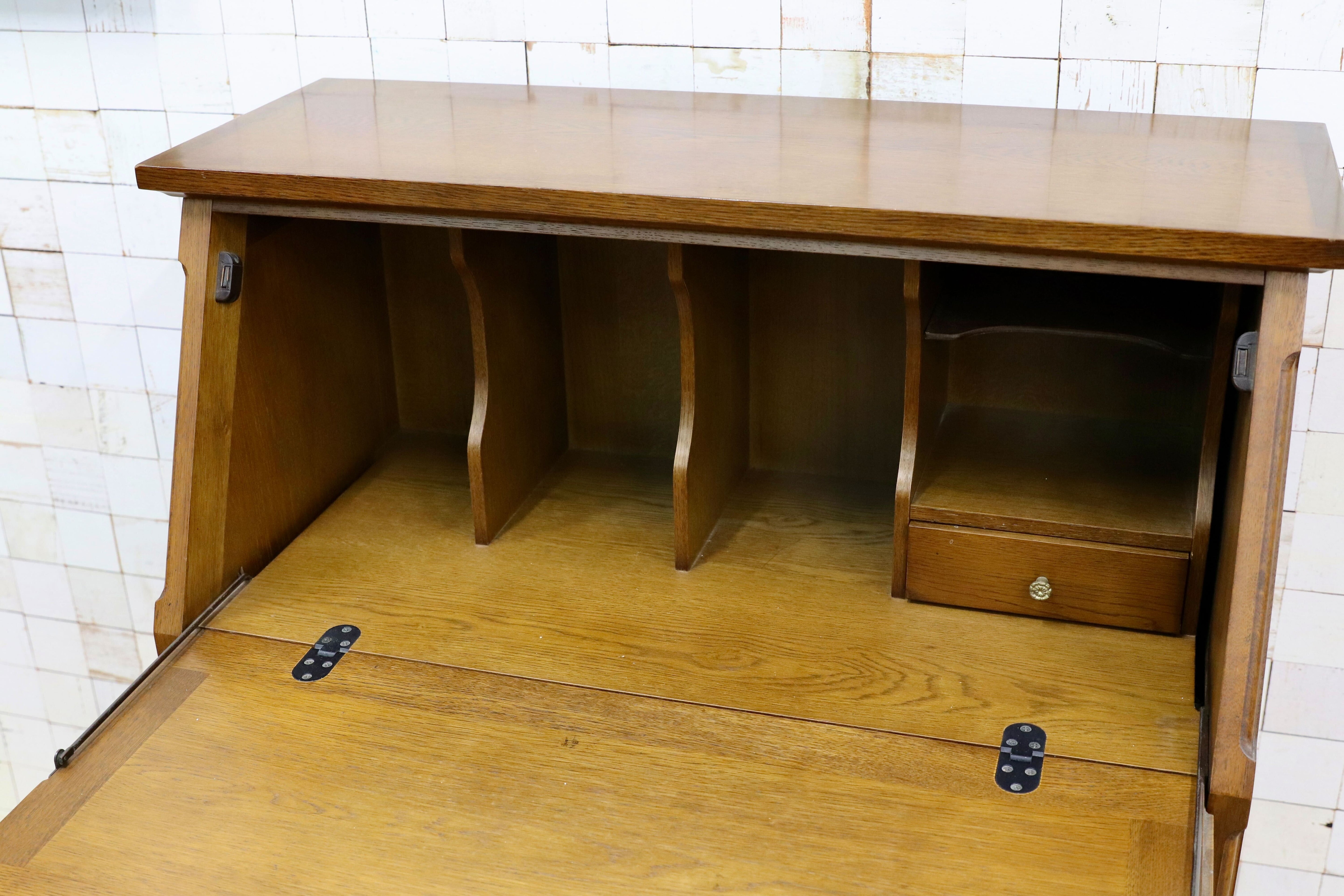 GMIK596○karimoku / カリモク ライティングビューロー デスク 机 学習机 オールドカリモク ヴィンテージ 書斎机 国産家具 オーク