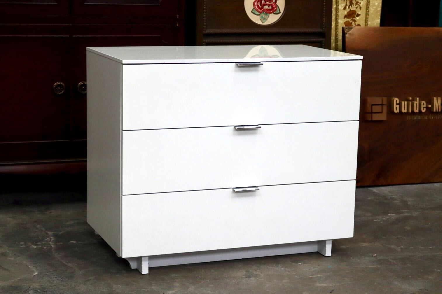 GMIK906B○CASA STYLE / カーサスタイル 3段チェスト キャビネット サイドボード 引き出し 収納家具 リビング モダン