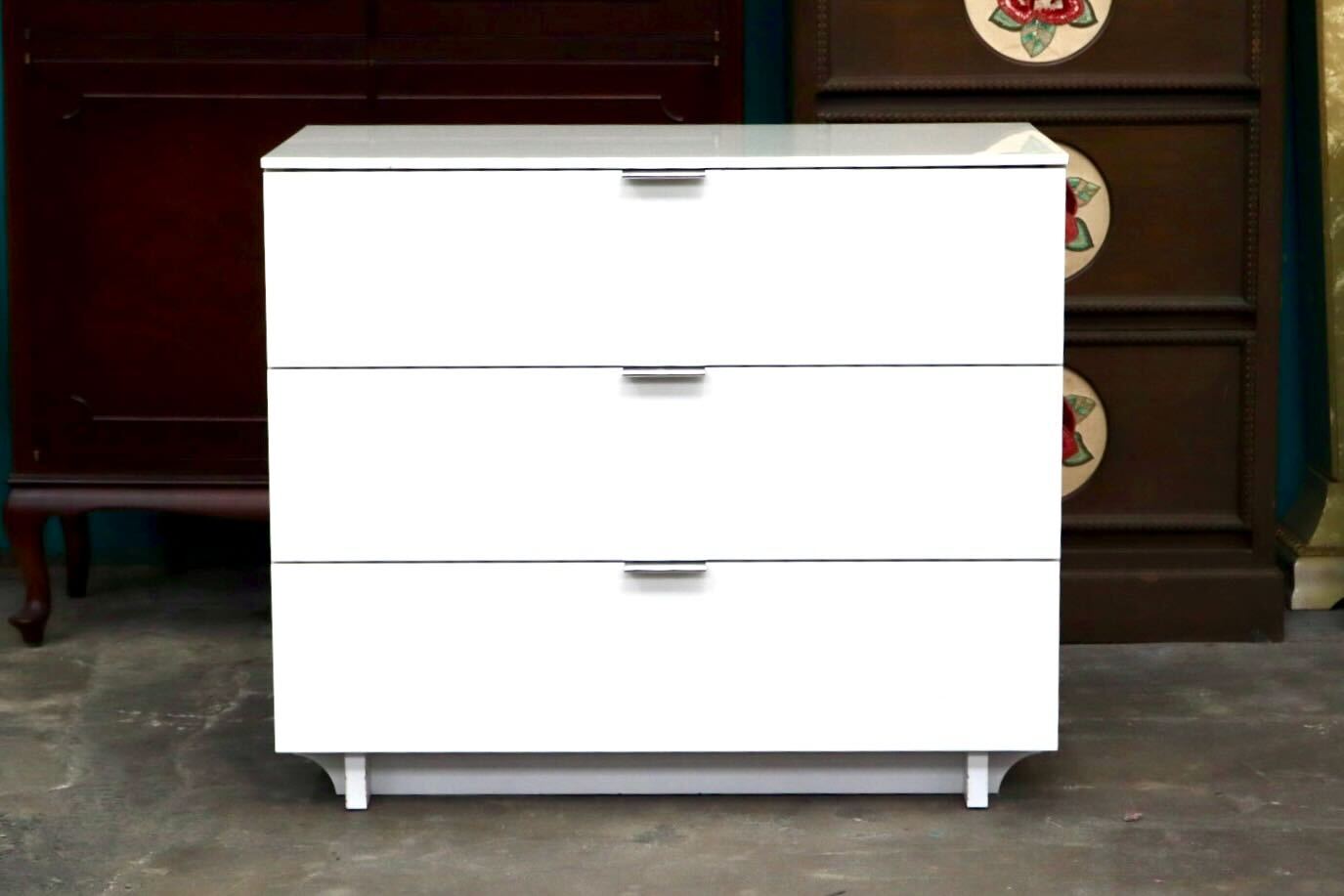 GMIK906B○CASA STYLE / カーサスタイル 3段チェスト キャビネット サイドボード 引き出し 収納家具 リビング モダン