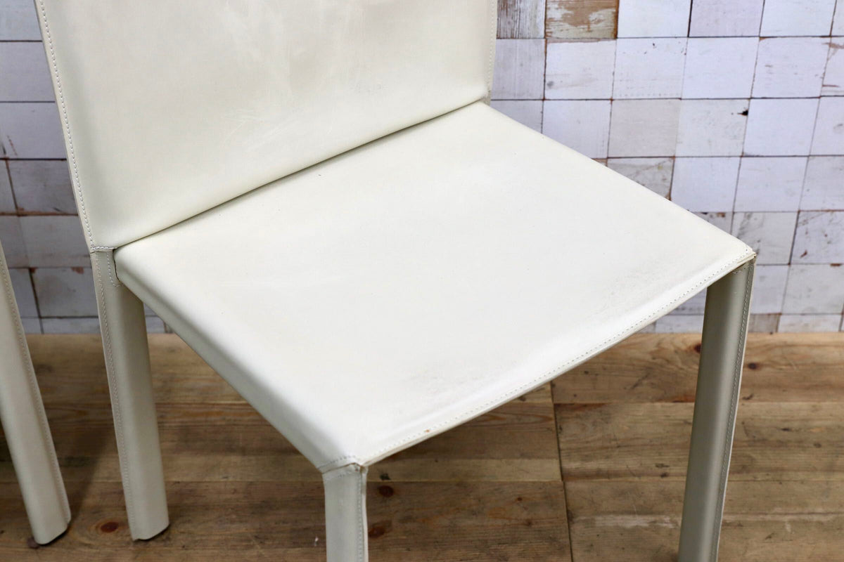 GMJK444○Enrico Pellizzoni/エンリコ・ペリッツォーニ PASQUALINA ダイニングチェア 椅子 4脚セット Grassi & Bianchi 本革 イタリア製