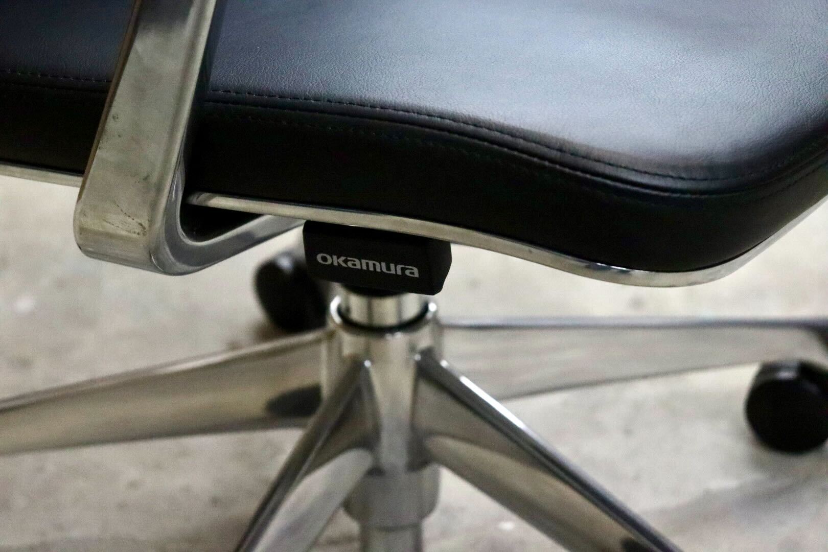 GMIK678B○okamura / オカムラ CRAFTIE クラフティー デスクチェア オフィスチェア アームチェア 本革 ウォールナット 定価約38万 展示品