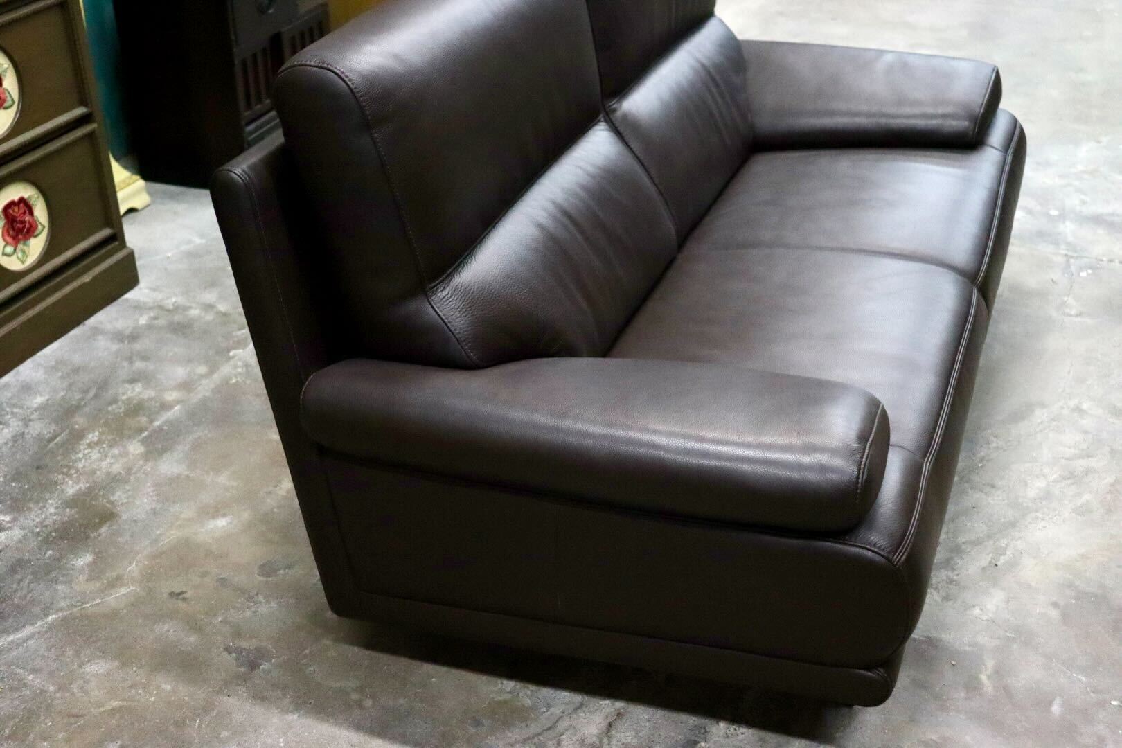 GMIK666○domani / ドマーニ エクセルライフ 2人掛けソファ ラブソファ 本革 ダークブラウン カリモク最高峰 定価約90万 未使用品