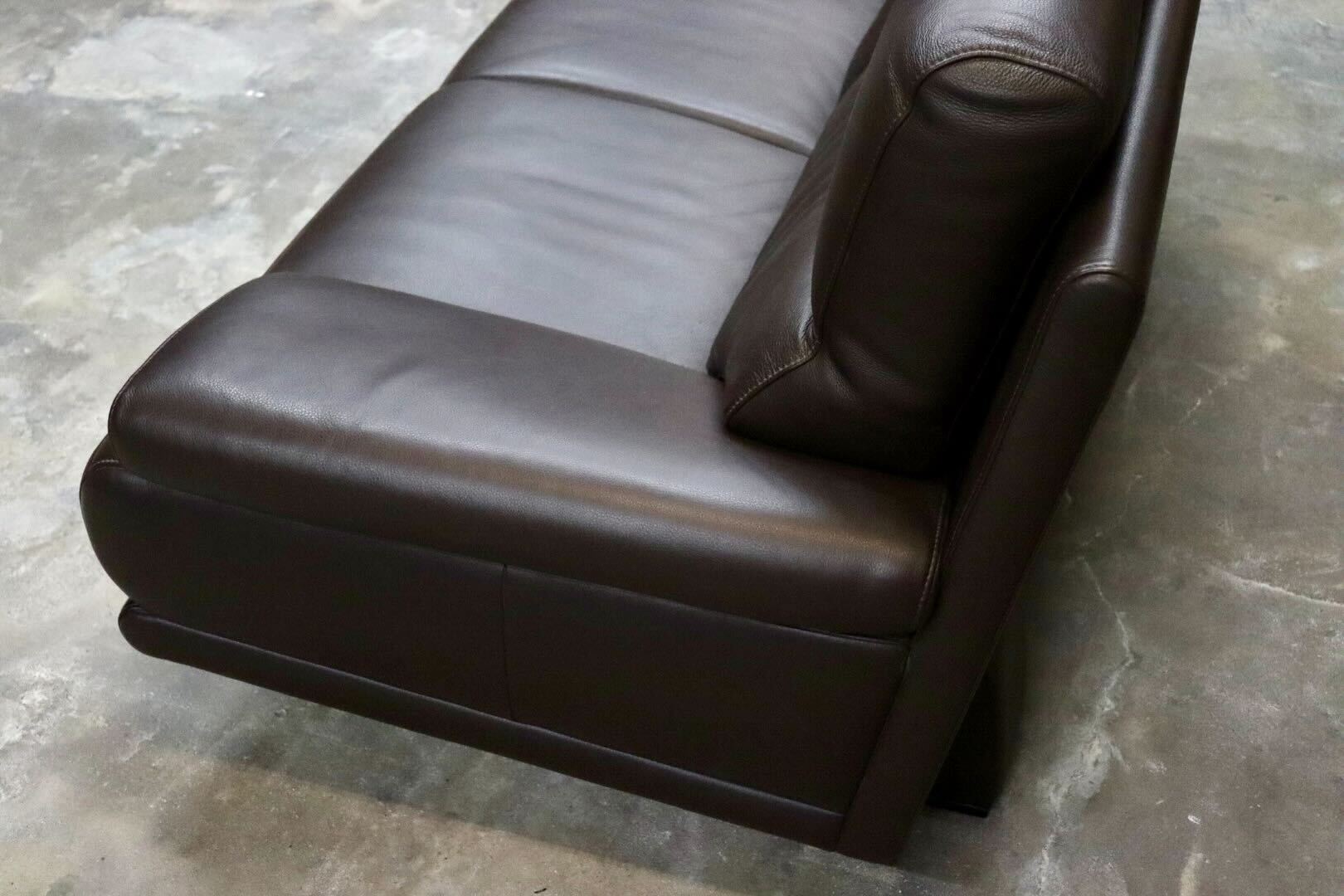 GMIK666○domani / ドマーニ エクセルライフ 2人掛けソファ ラブソファ 本革 ダークブラウン カリモク最高峰 定価約90万 未使用品