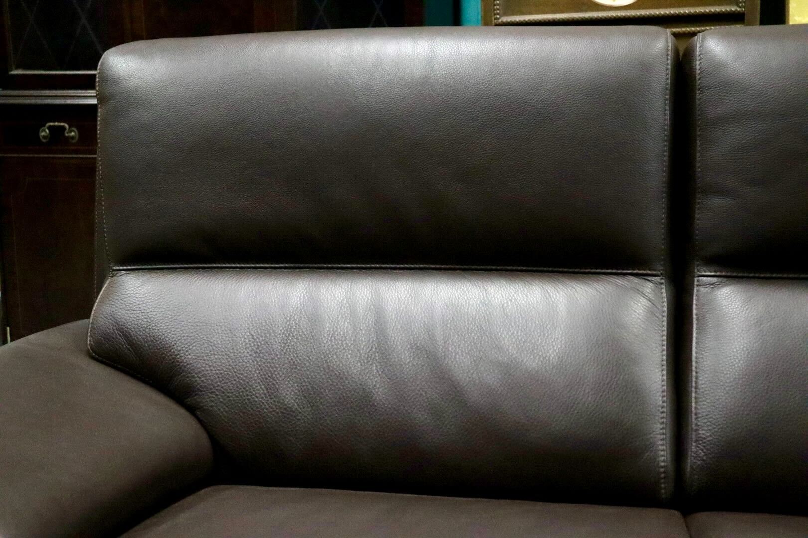 GMIK666○domani / ドマーニ エクセルライフ 2人掛けソファ ラブソファ 本革 ダークブラウン カリモク最高峰 定価約90万 未使用品