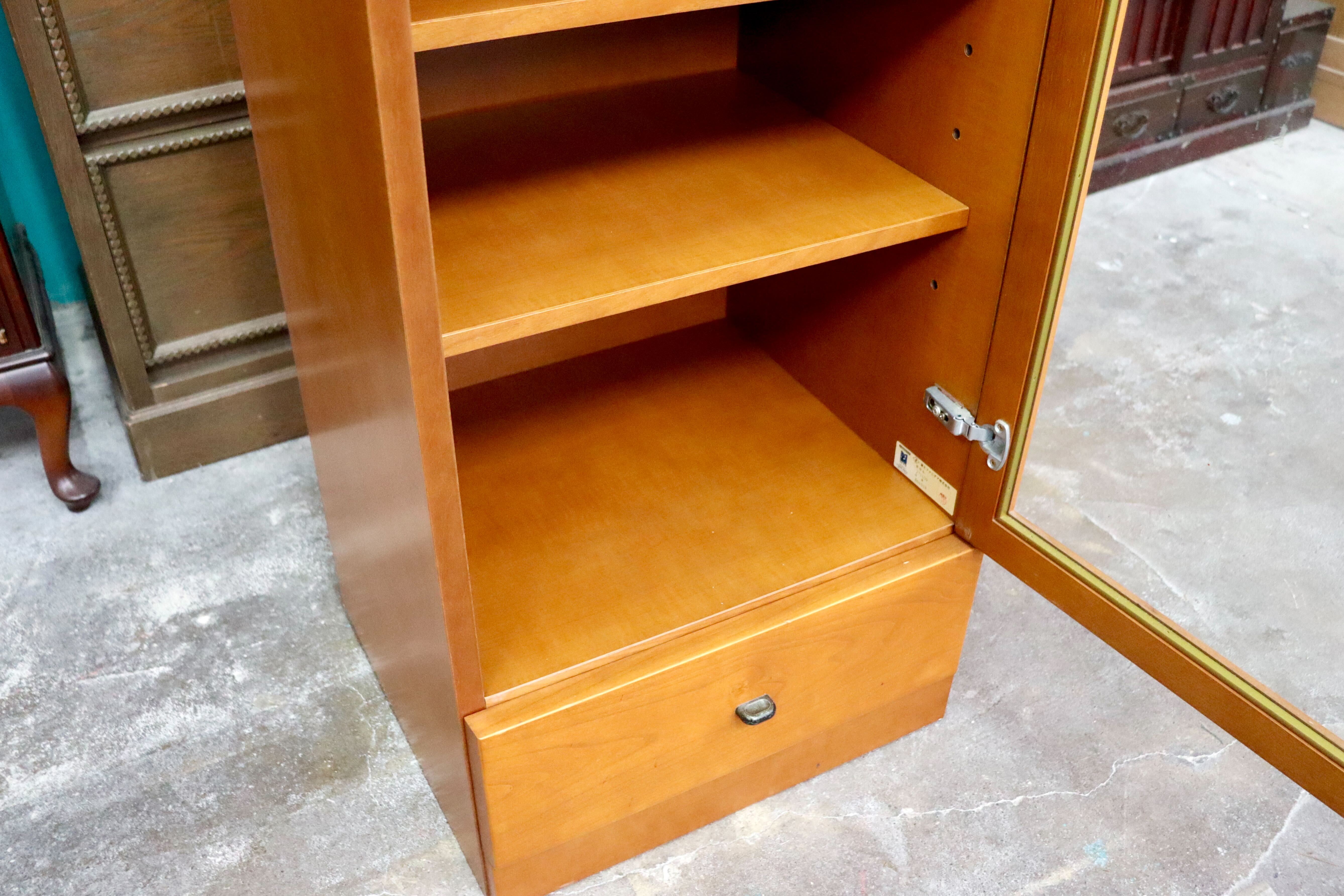 GMIH425○冨士ファニチア / FUJI FURNITURE キャビネット リビングボード サイドボード ガラスキャビネット ナチュラル