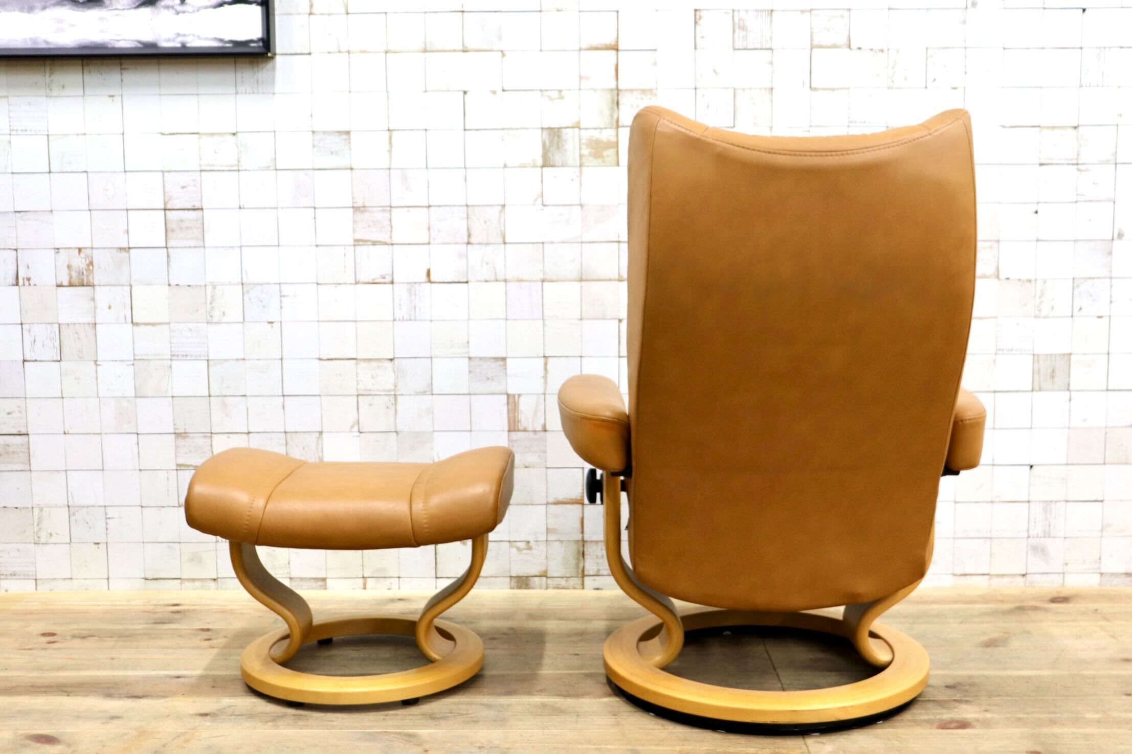 GMIK948〇EKORNES / エコーネス ストレスレス レノ リクライニングチェア オットマン 北欧 ノルウェー 本革