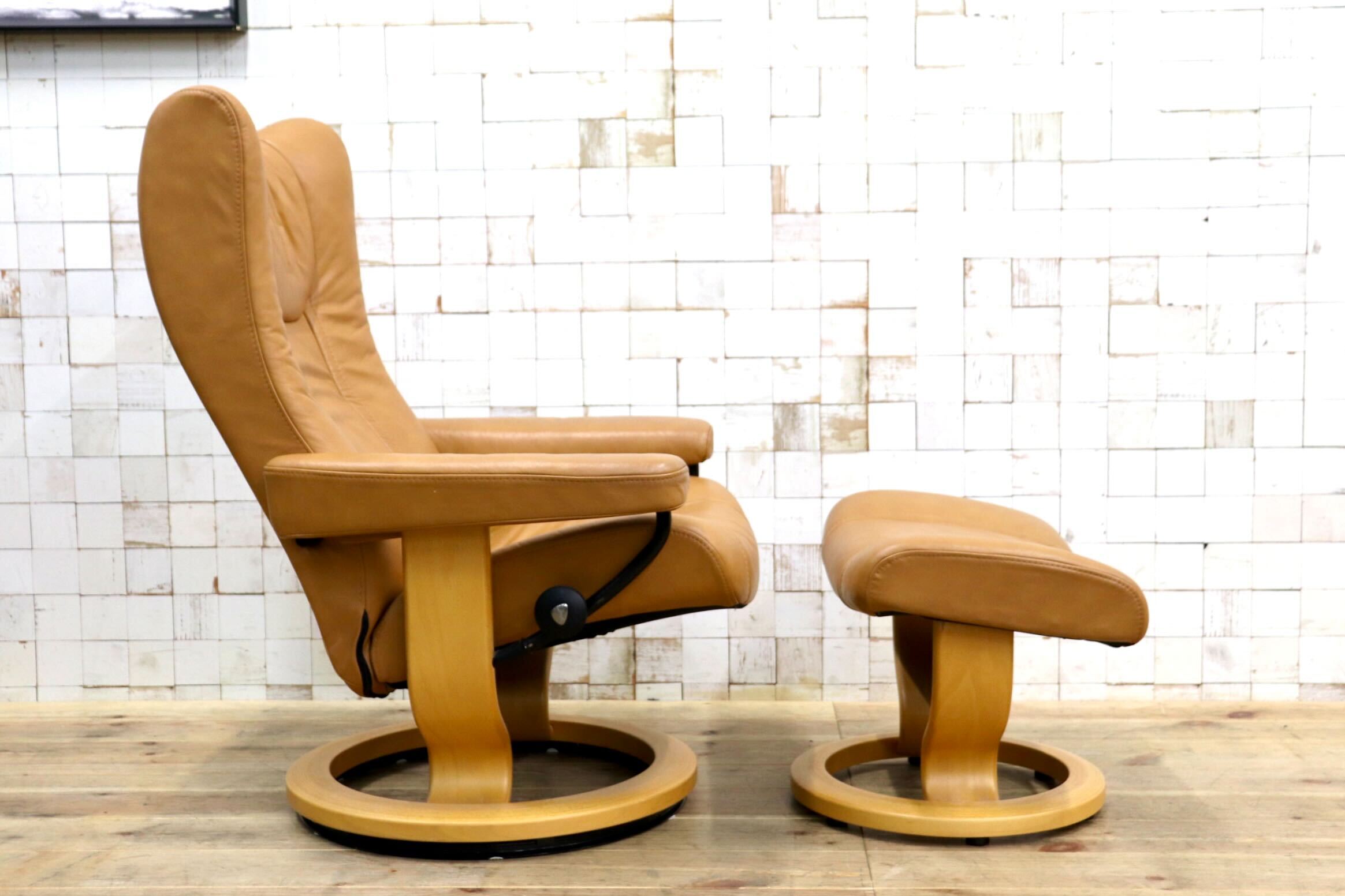 GMIK948〇EKORNES / エコーネス ストレスレス レノ リクライニングチェア オットマン 北欧 ノルウェー 本革