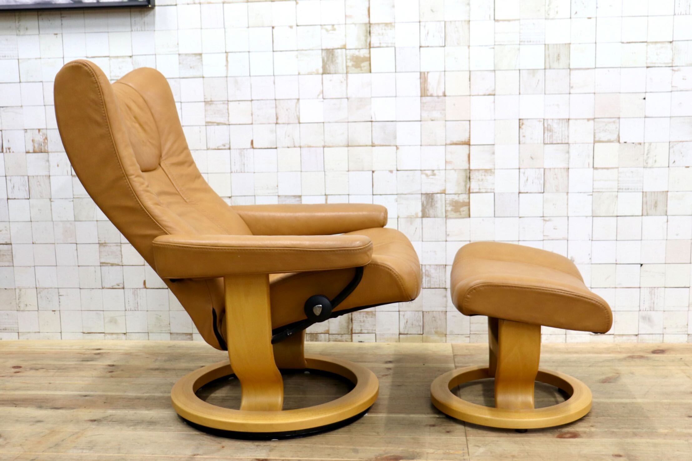 GMIK948〇EKORNES / エコーネス ストレスレス レノ リクライニングチェア オットマン 北欧 ノルウェー 本革