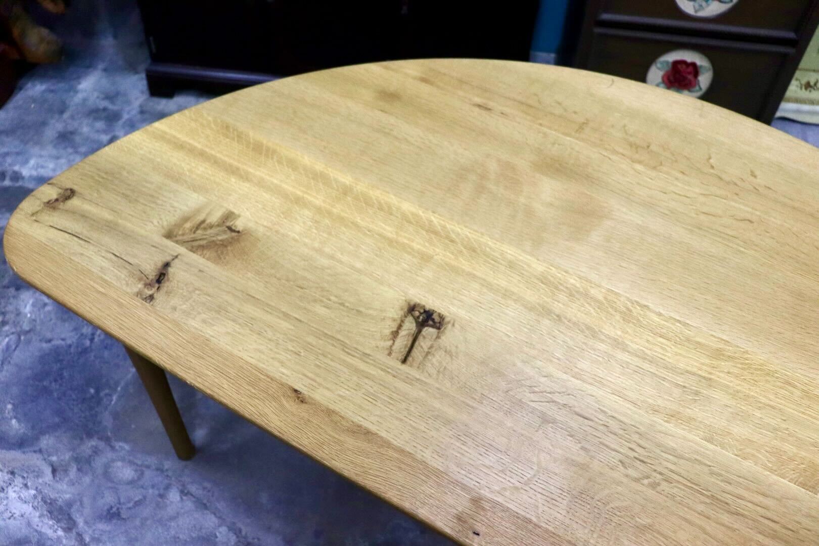 GMIK662○飛騨産業 / HIDA 森のことば TW390 ダイニングテーブル 食卓テーブル 半円形 オーク材 ナチュラル 国産家具 約23万