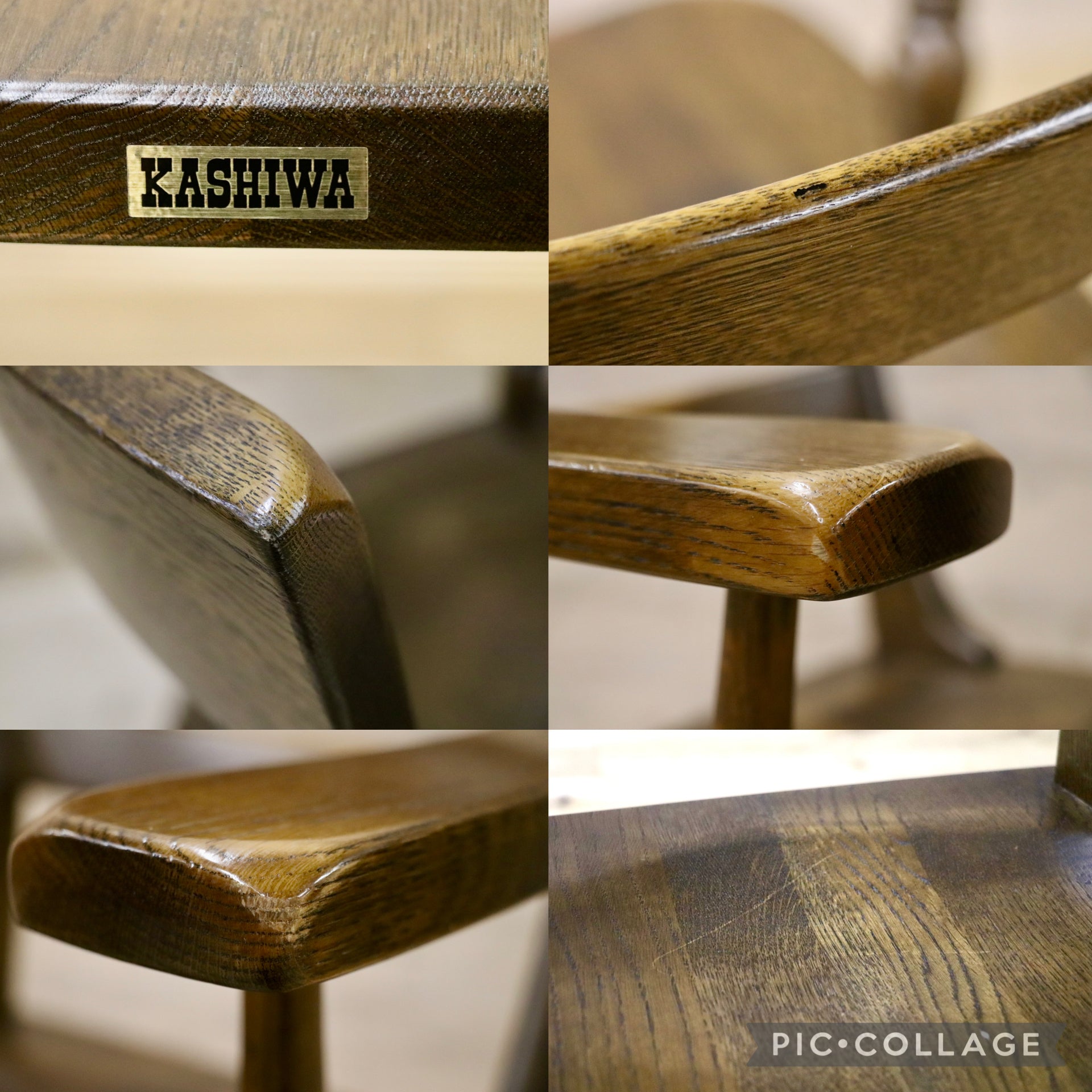 GMJK207B○柏木工 / KASHIWA ウィルダネス ダイニングチェア 椅子 オーク材 飛騨家具 古民家 アンティーク レトロ 2脚セット