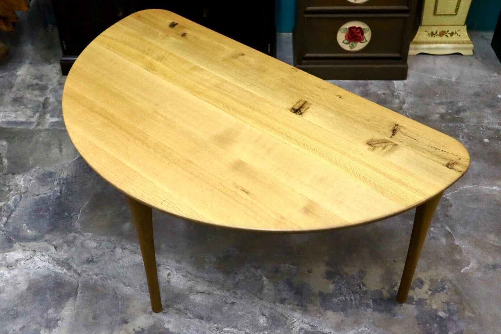 GMIK662○飛騨産業 / HIDA 森のことば TW390 ダイニングテーブル 食卓テーブル 半円形 オーク材 ナチュラル 国産家具 約23万