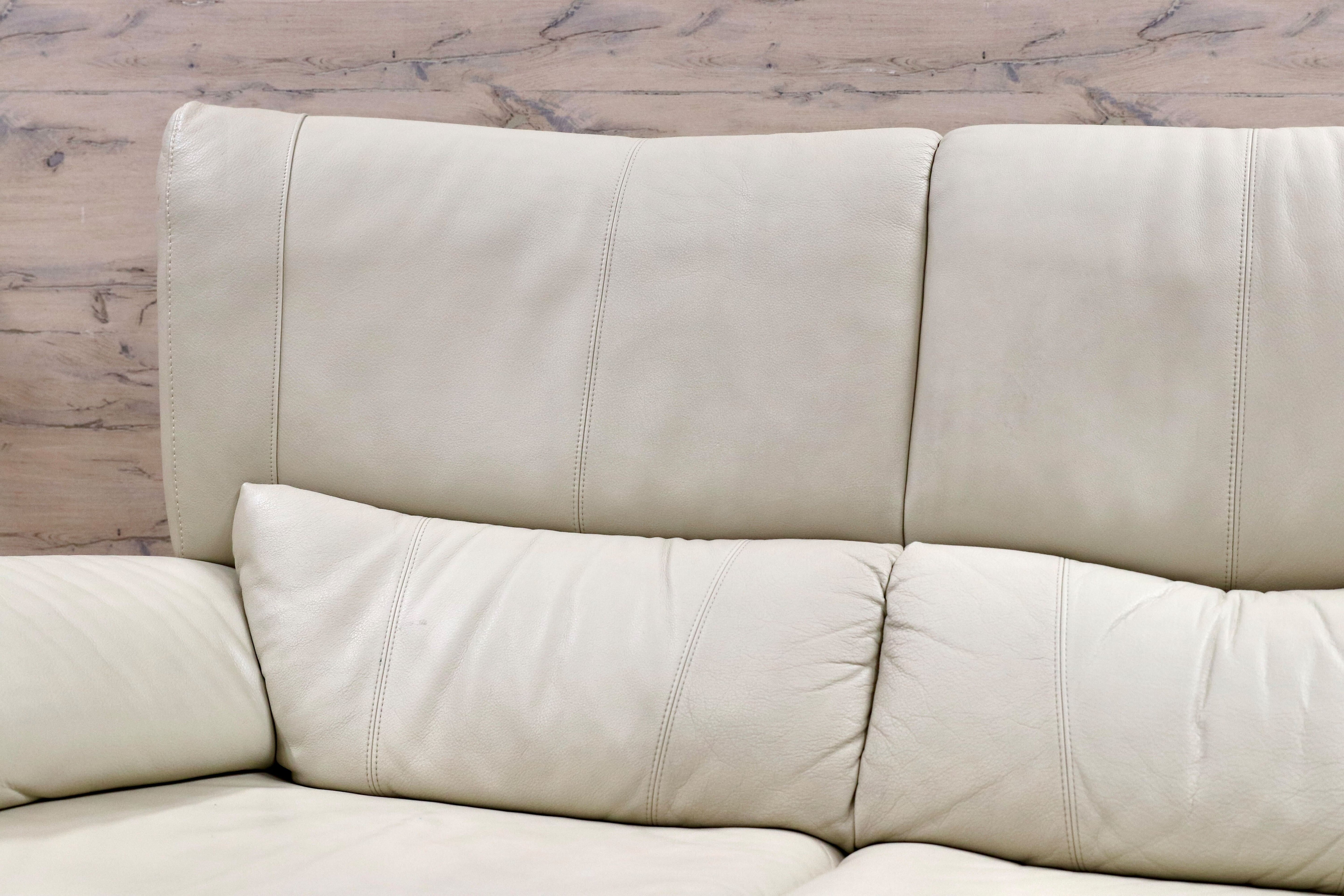 GMIH293○karimoku / カリモク 3人掛けソファ トリプルソファ 長椅子 本革 オフホワイト 国産家具 レザー ZT6503 定価約42万