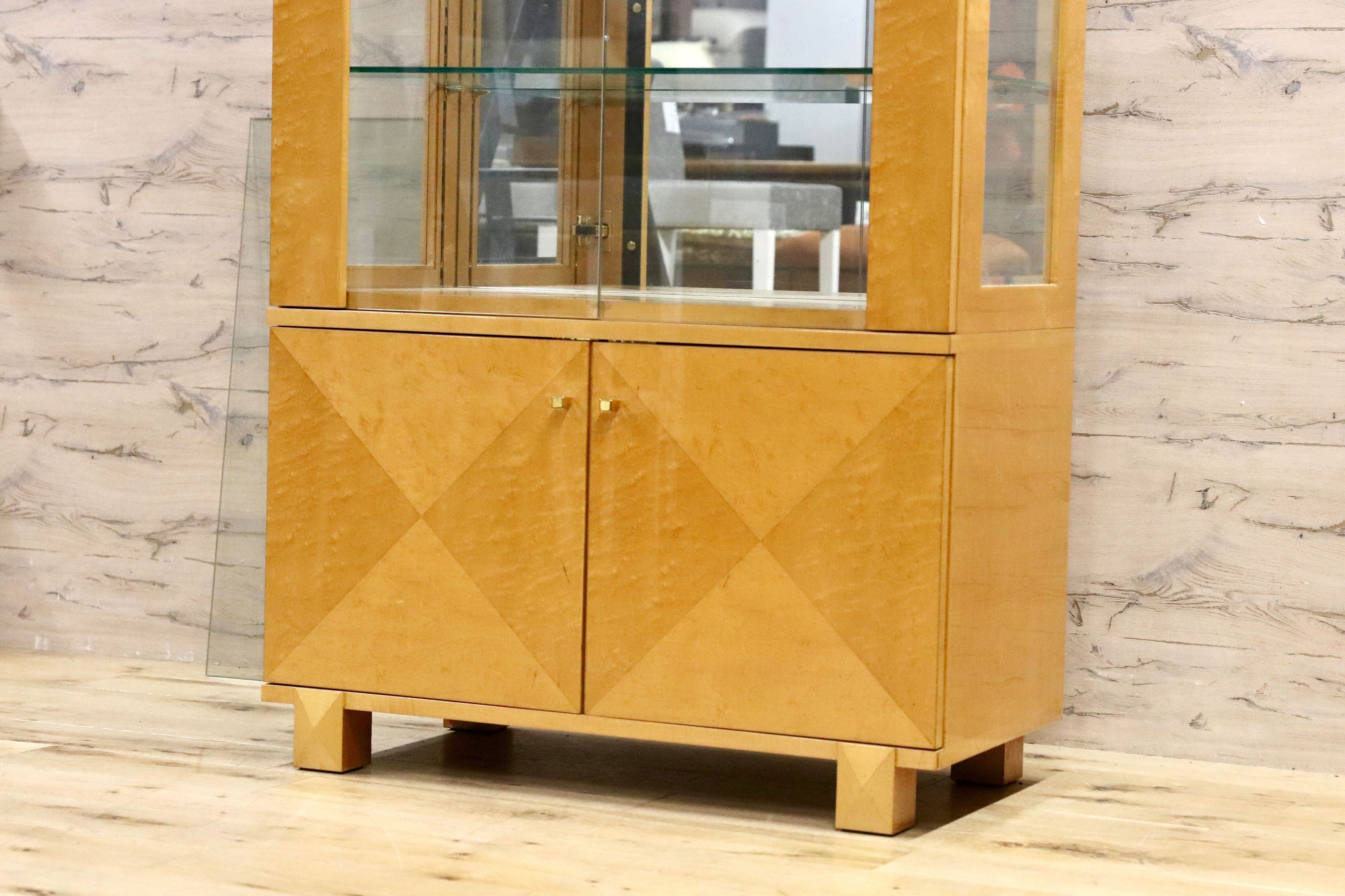 GMIK617○IDC大塚家具 スプレンダー キャビネット 飾り棚 バーズアイメープル クラシック エレガント キュリオ 約56万