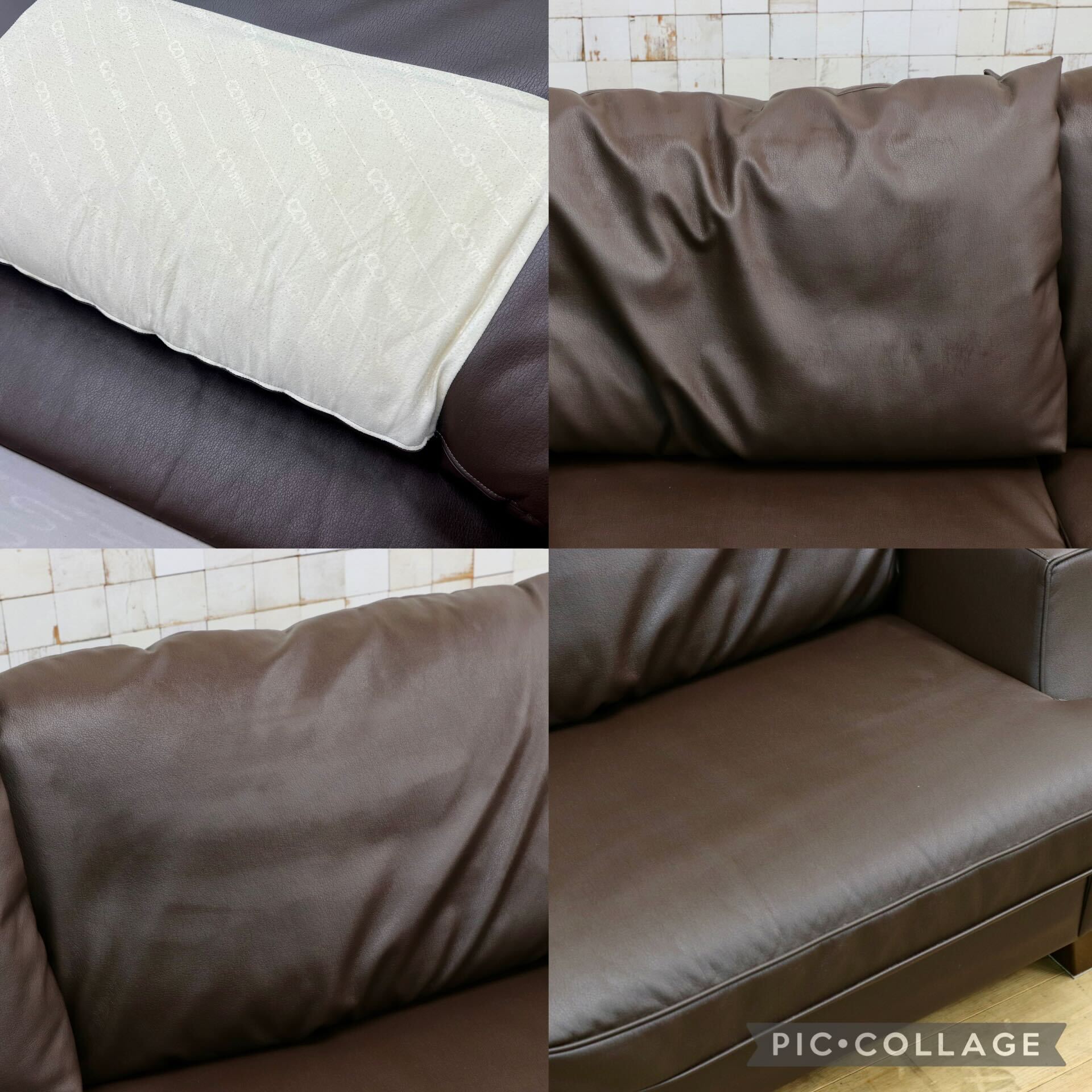 GMIH265○maruni / マルニ 3人掛けソファ トリプルソファ 合皮 ソフトレザー 長椅子 ブラウン 国産家具