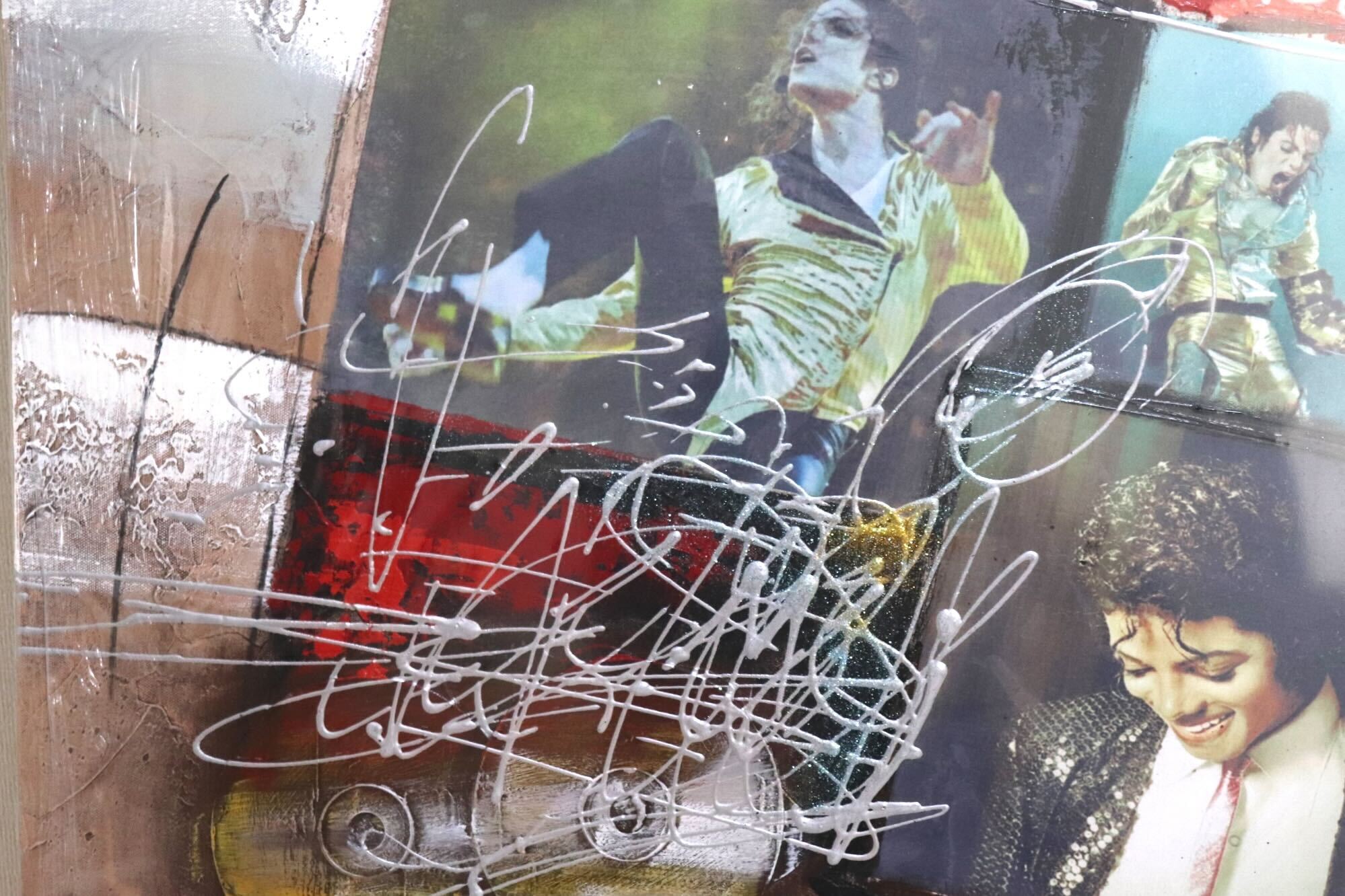 GMIK749A◯マイケル・ジャクソン アートパネル 大型 インテリアボード コラージュアート