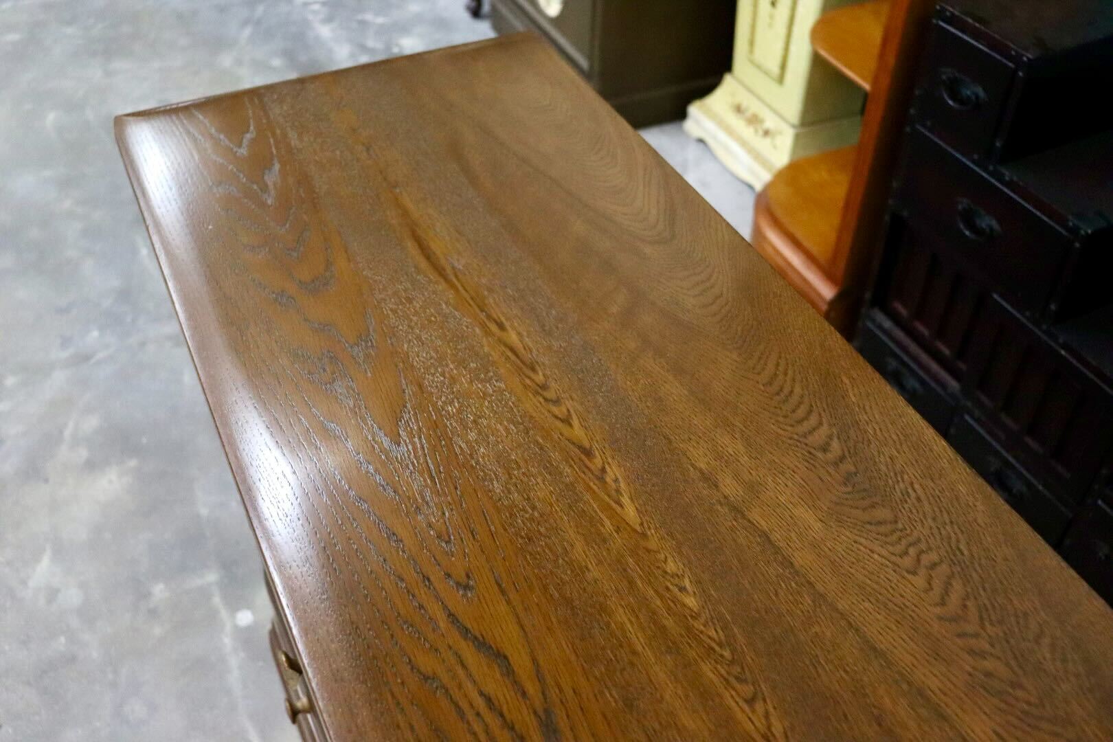 GMIS343○山室家具 ESPOIR エスポアール サイドボード リビングボード キャビネット 旭川家具 楢材 カントリー 飾り棚