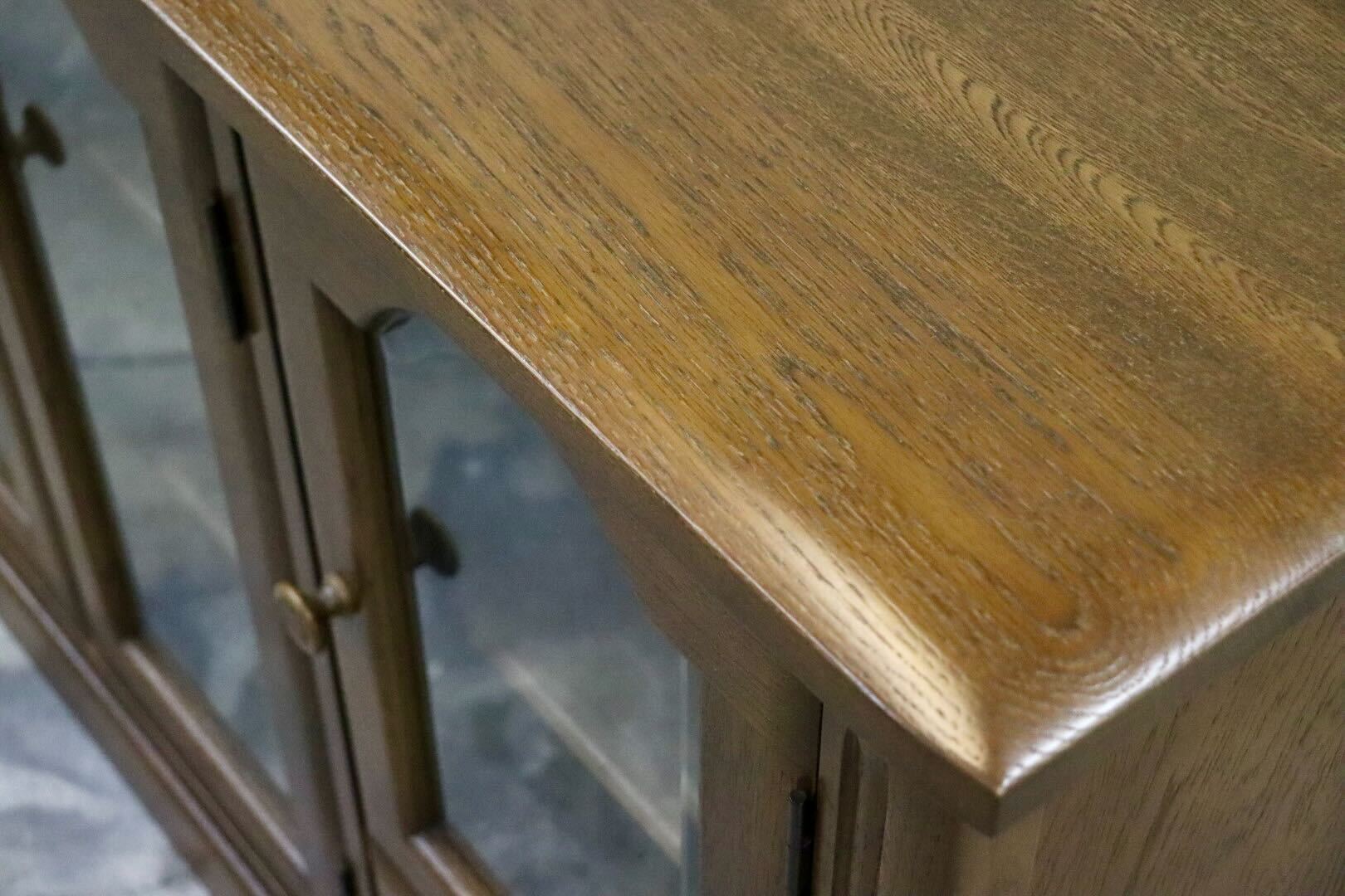 GMIS343○山室家具 ESPOIR エスポアール サイドボード リビングボード キャビネット 旭川家具 楢材 カントリー 飾り棚