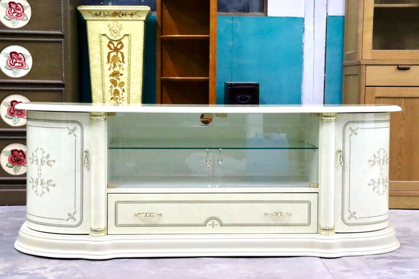 GMIS353A○SaltarelliMOBILI / サルタレッリモビリ フローレンス TVボード AVボード ローボード 輸入家具 ロココ調 イタリア 定価約34.4万