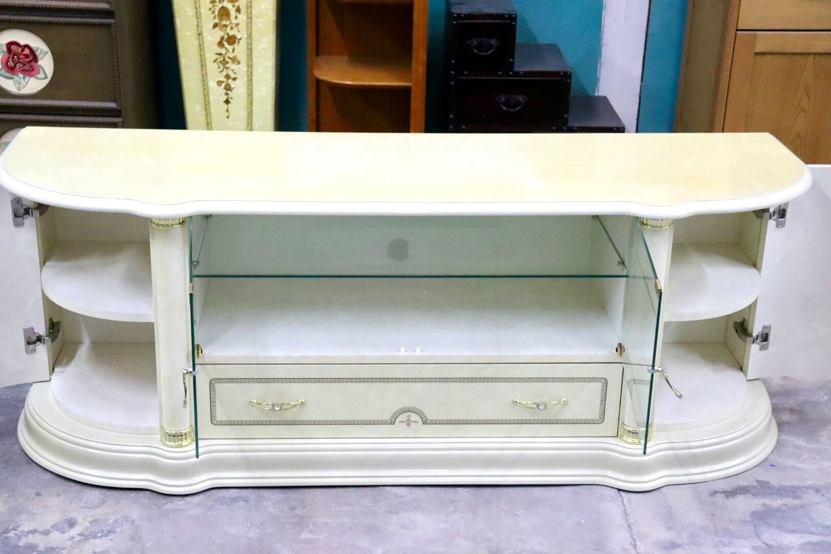 GMIS353A○SaltarelliMOBILI / サルタレッリモビリ フローレンス TVボード AVボード ローボード 輸入家具 ロココ調 イタリア 定価約34.4万