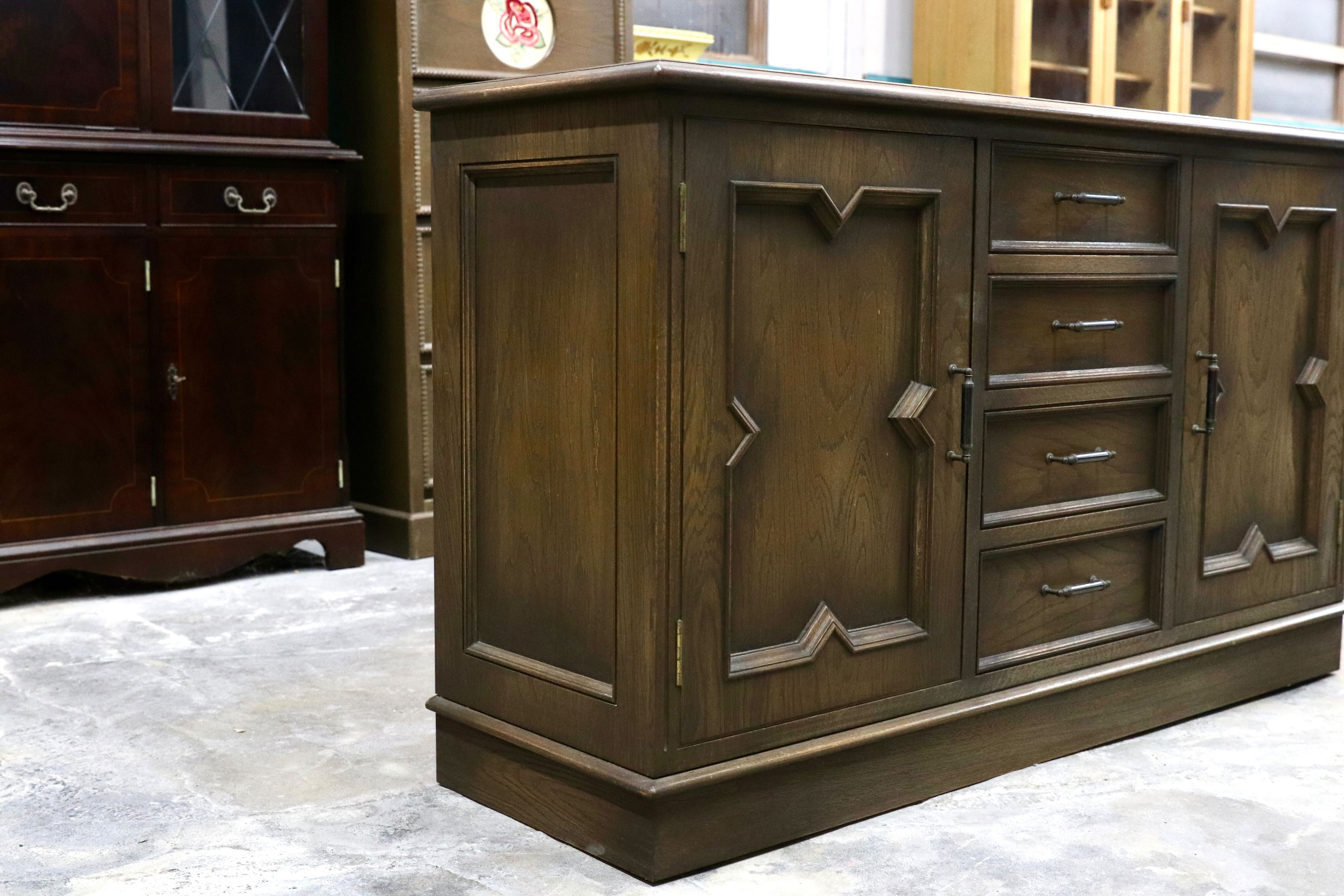 GMIK626○神戸洋家具 永田良介商店 サイドボード リビングボード 楢材 英国カントリー クラシック ヴィンテージ アンティーク