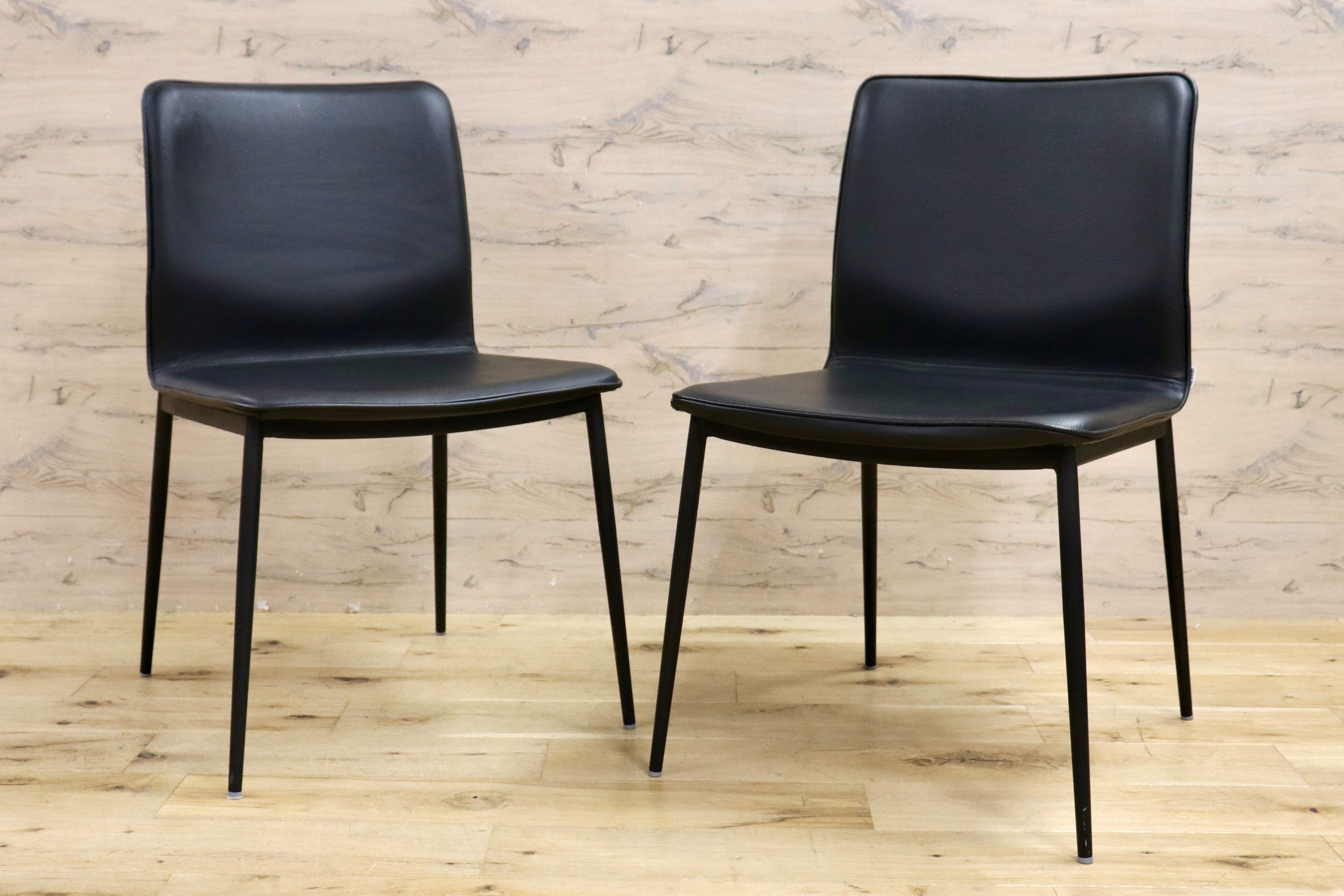 GMIS78A○BoConcept / ボーコンセプト ニューポート ダイニングチェア 2脚セット 椅子 レザー シンプル 北欧モダン デンマーク