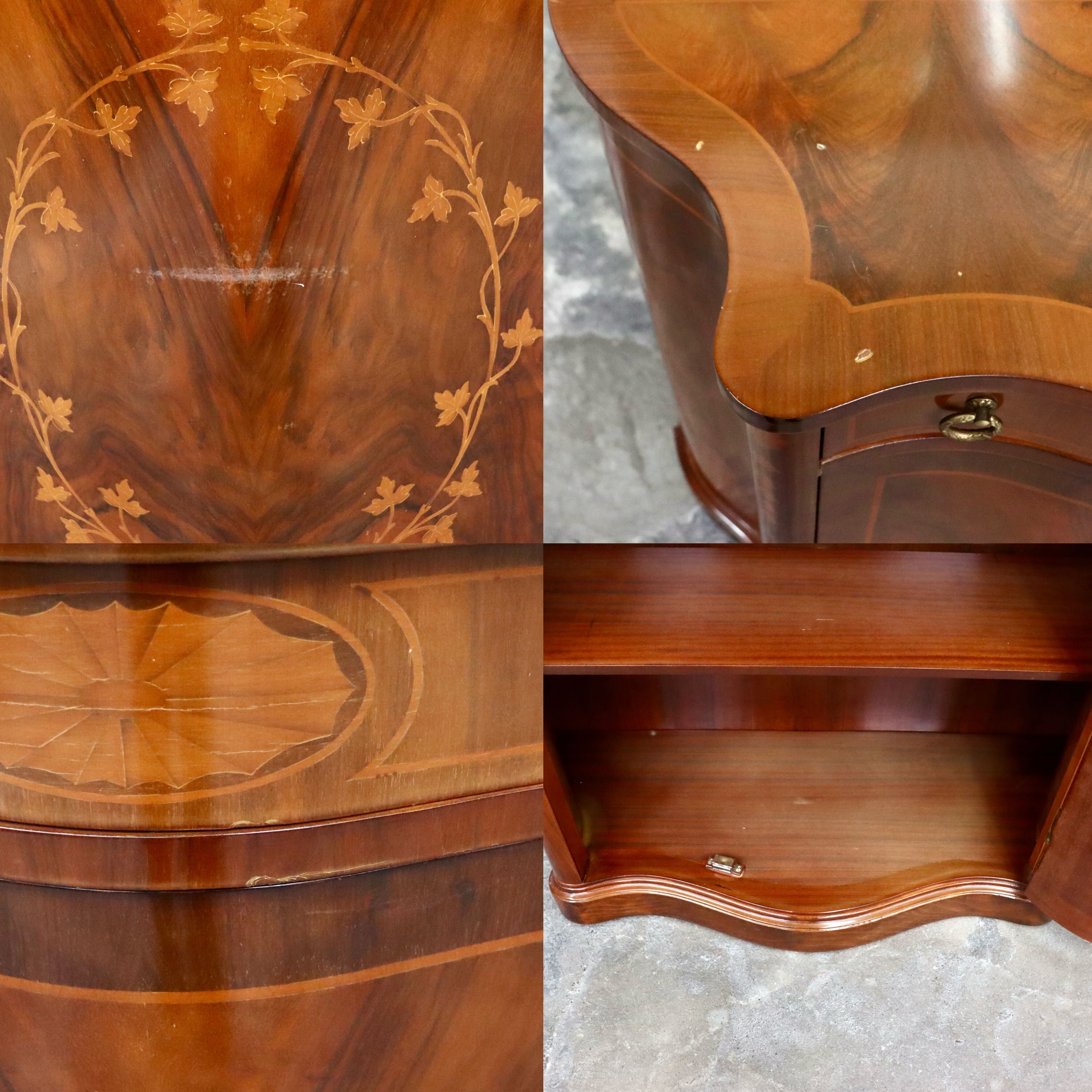 GMIH432A○イタリア製 キャビネット サイドボード コンソール 電話台 収納棚 象嵌細工 アンティーク エレガント