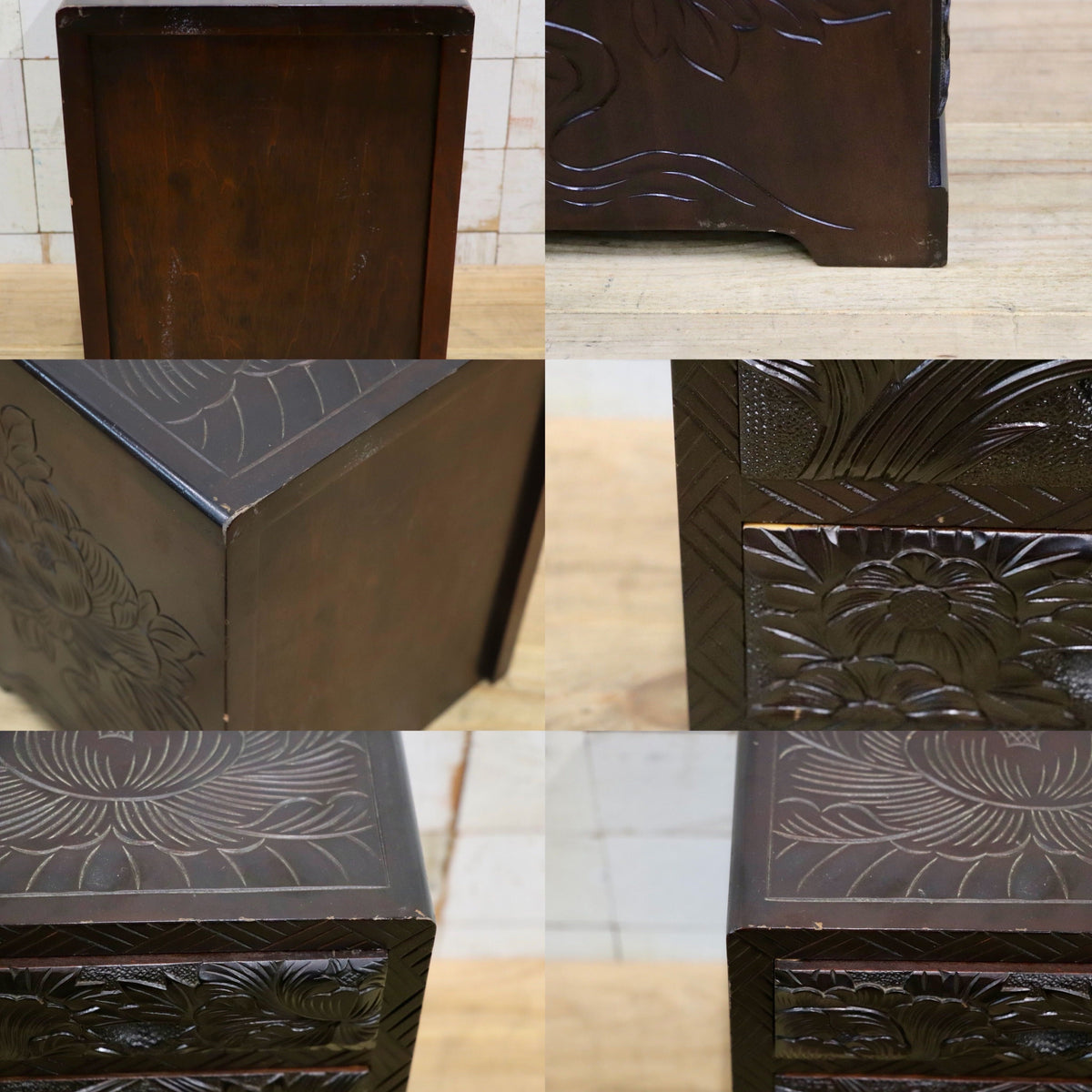 GMJS361D〇整理箪笥 小物入れ 小箪笥 木製 和家具 箪笥 牡丹彫刻