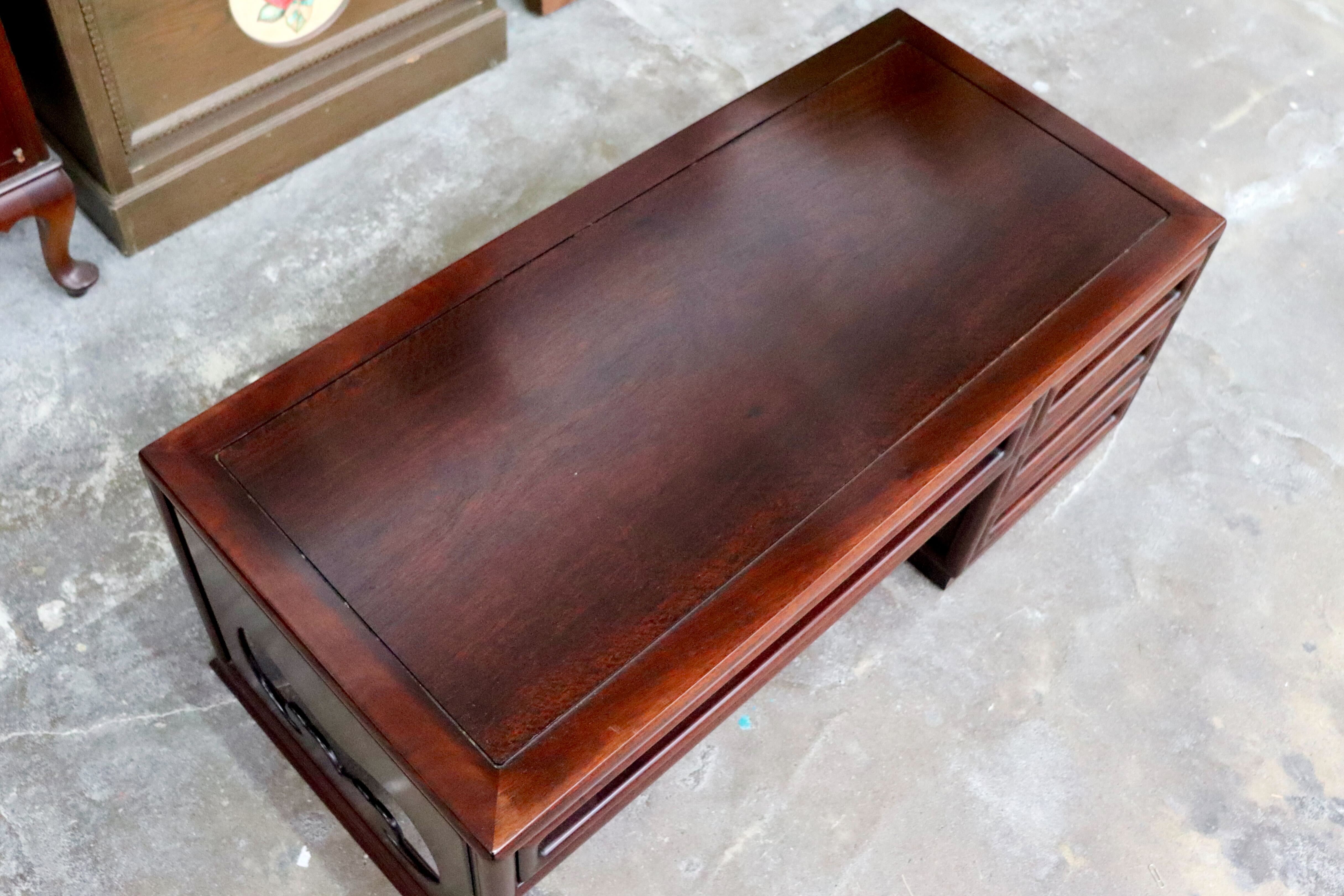 GMIH461○唐木家具 花梨 昭和レトロ 文机 ローテーブル 木製 書斎机 座机 和家具 和室 昭和 書斎 デスク アンティーク