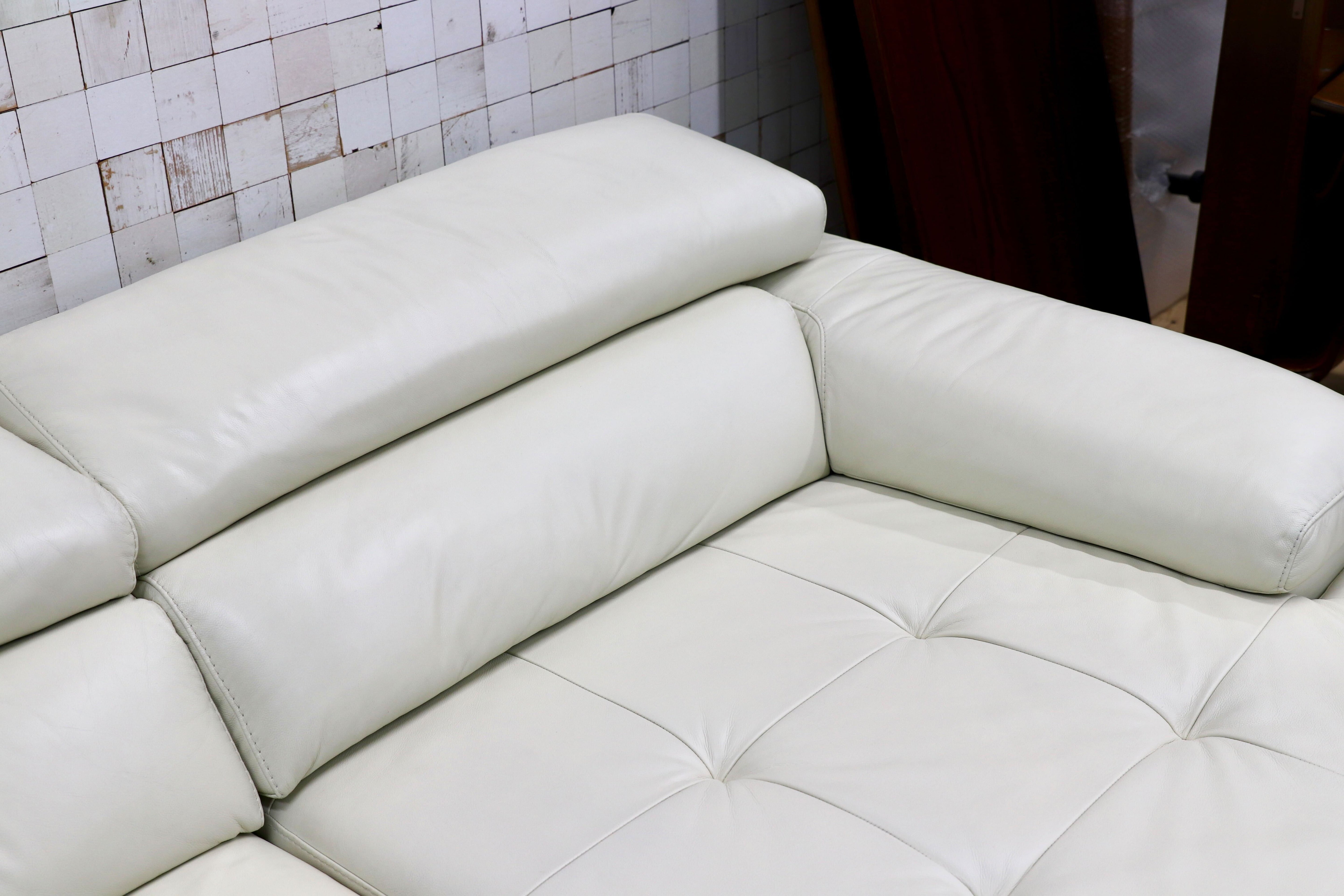 GMIH296○ACTUS / アクタス five by five ファイブバイファイブ ALTO アルト レザー カウチソファ 本革 ホワイト コーナーソファ