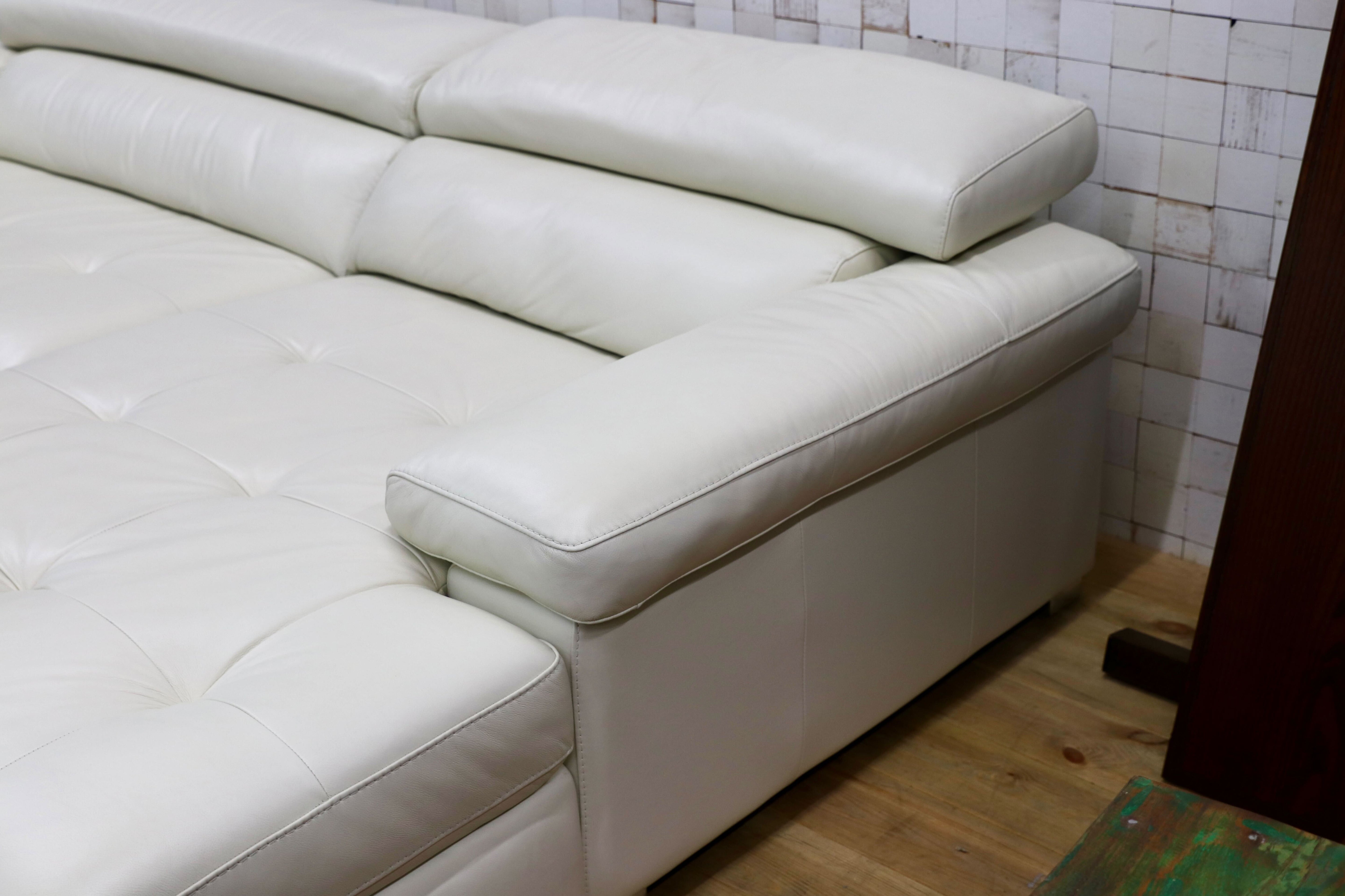 GMIH296○ACTUS / アクタス five by five ファイブバイファイブ ALTO アルト レザー カウチソファ 本革 ホワイト コーナーソファ