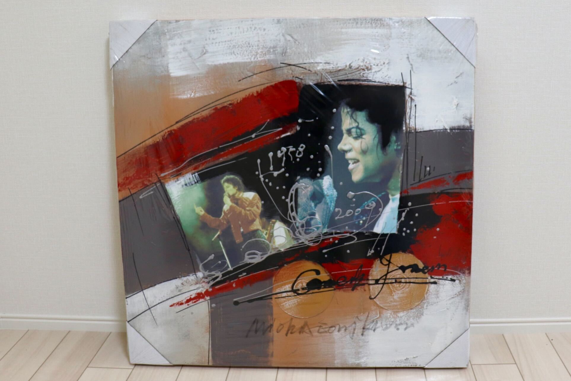 GMIK749F○マイケル・ジャクソン アートパネル 大型 インテリアボード コラージュアート