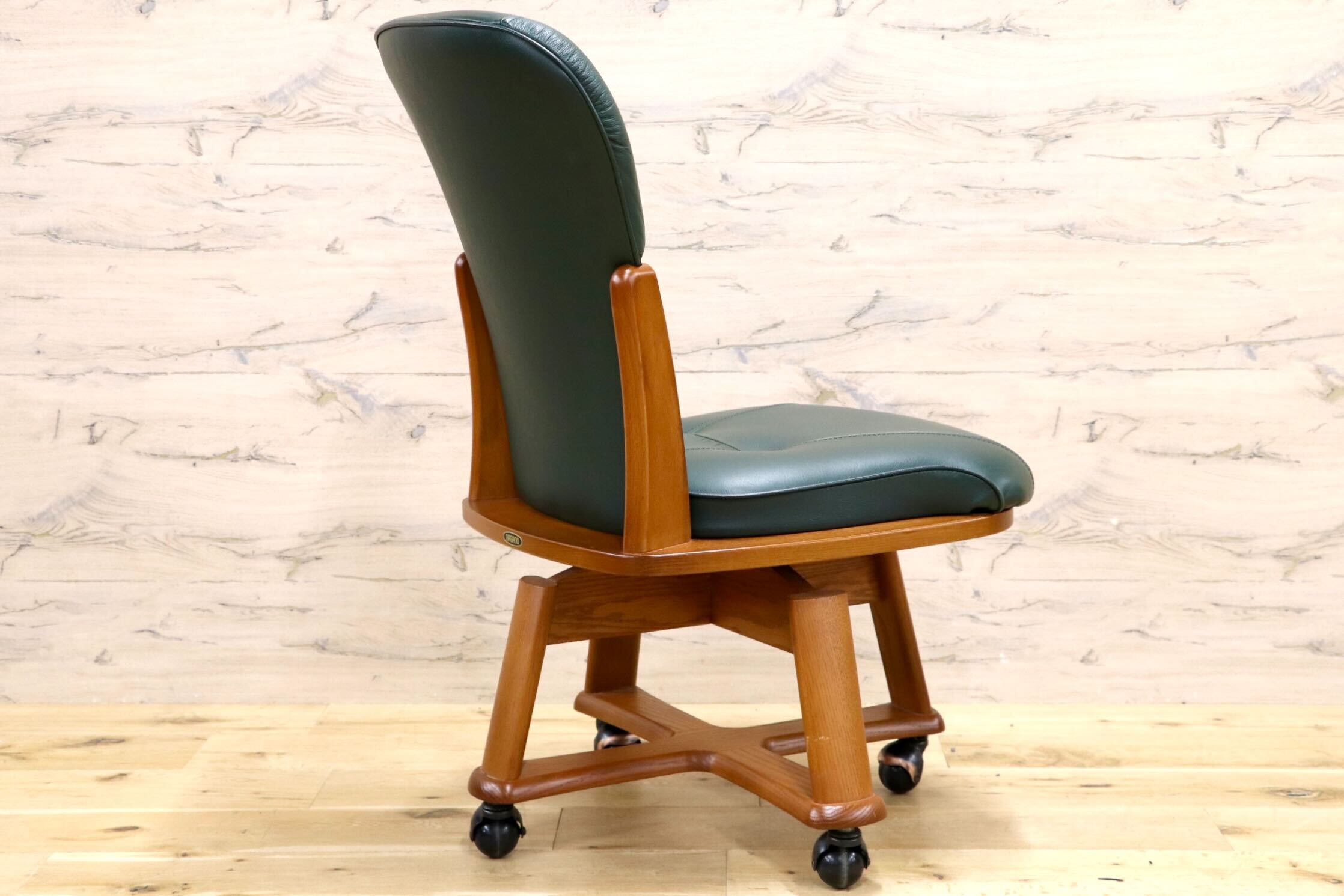 GMIS521A○NAGANO INTERIOR / ナガノインテリア 回転椅子 回転チェア キャスター チェア ダイニングチェア 本革