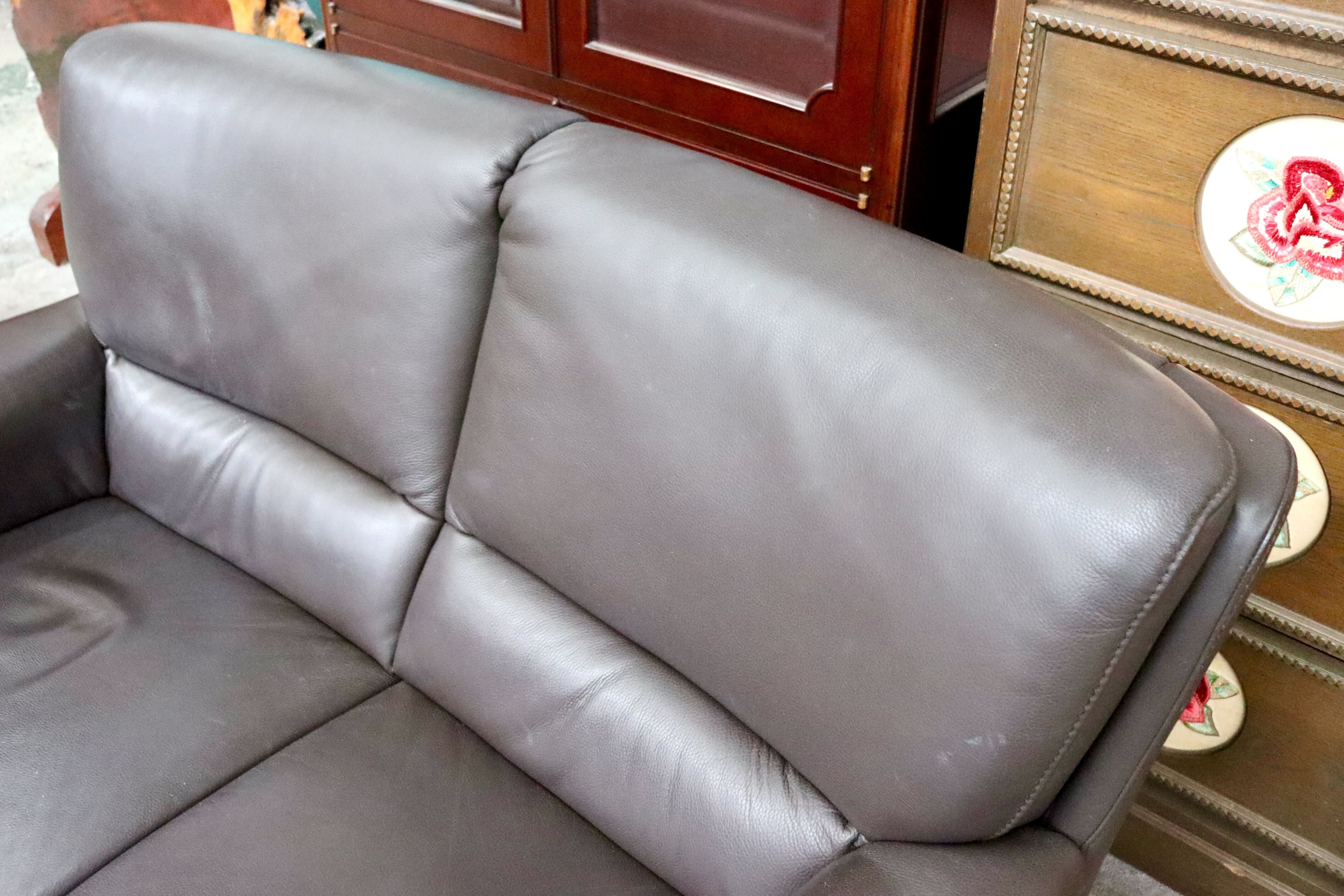 GMIK901○himolla / ヒモラ ベルク 2人掛けソファ ラブソファ 長椅子 本革 レザー IDC大塚家具 ダークブラウン ドイツ モダン