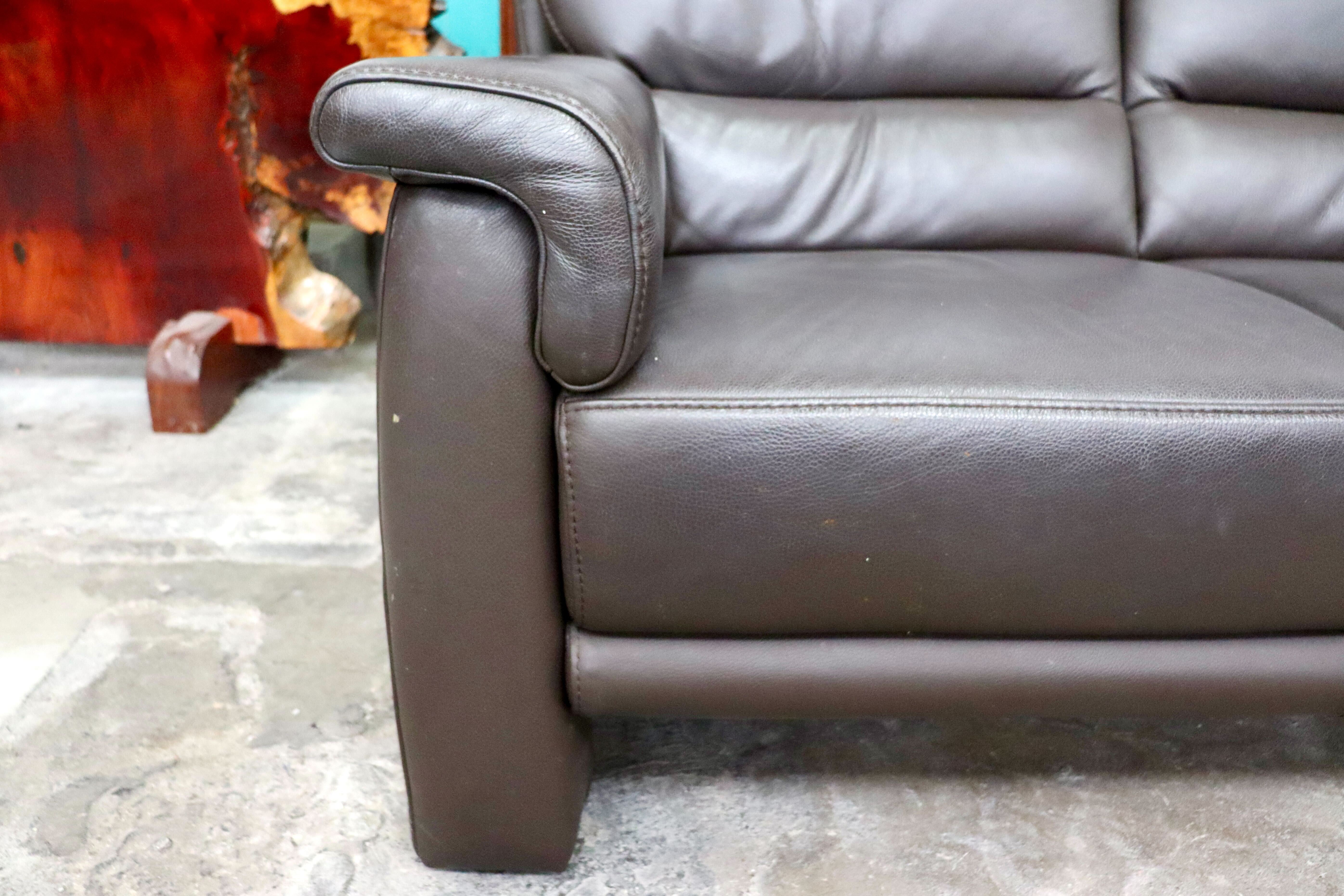 GMIK901○himolla / ヒモラ ベルク 2人掛けソファ ラブソファ 長椅子 本革 レザー IDC大塚家具 ダークブラウン ドイツ モダン