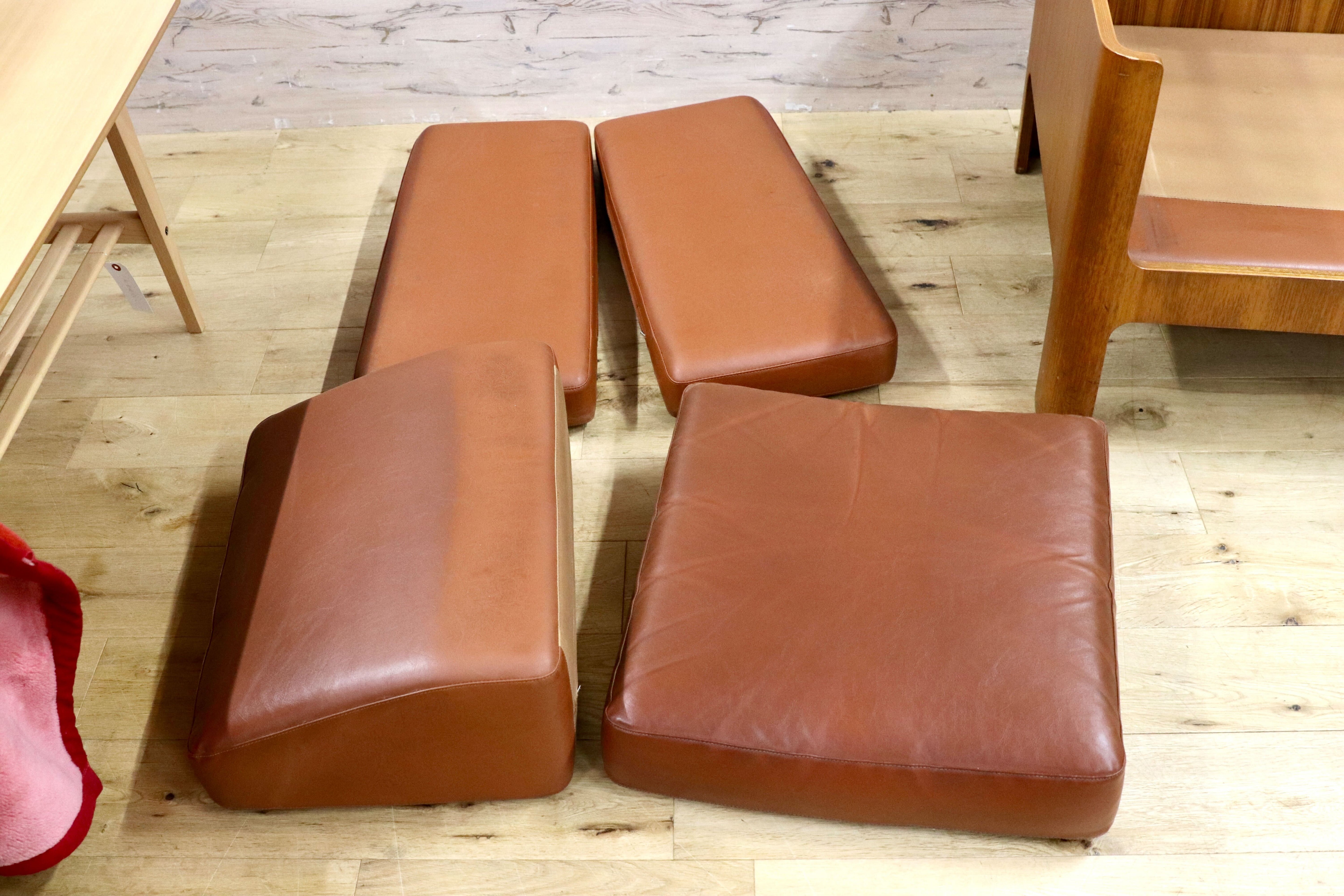 GMIK654A○天童木工 / Tendo HACO ハコ チーク材 ジャパニーズモダン ヴィンテージ 1人掛けソファ シングルソファ 合皮 剣持勇 稀少