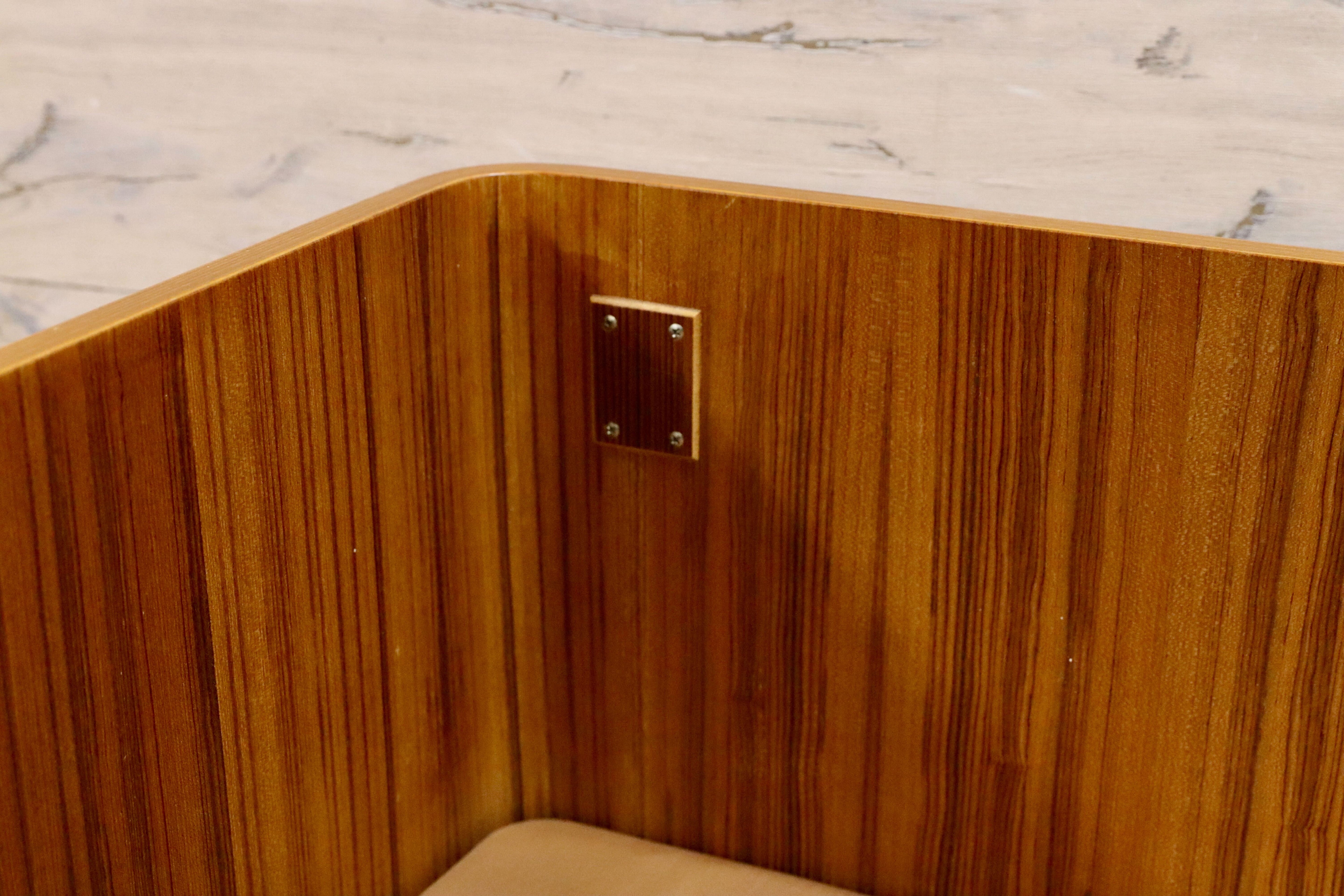 GMIK654A○天童木工 / Tendo HACO ハコ チーク材 ジャパニーズモダン ヴィンテージ 1人掛けソファ シングルソファ 合皮 剣持勇 稀少