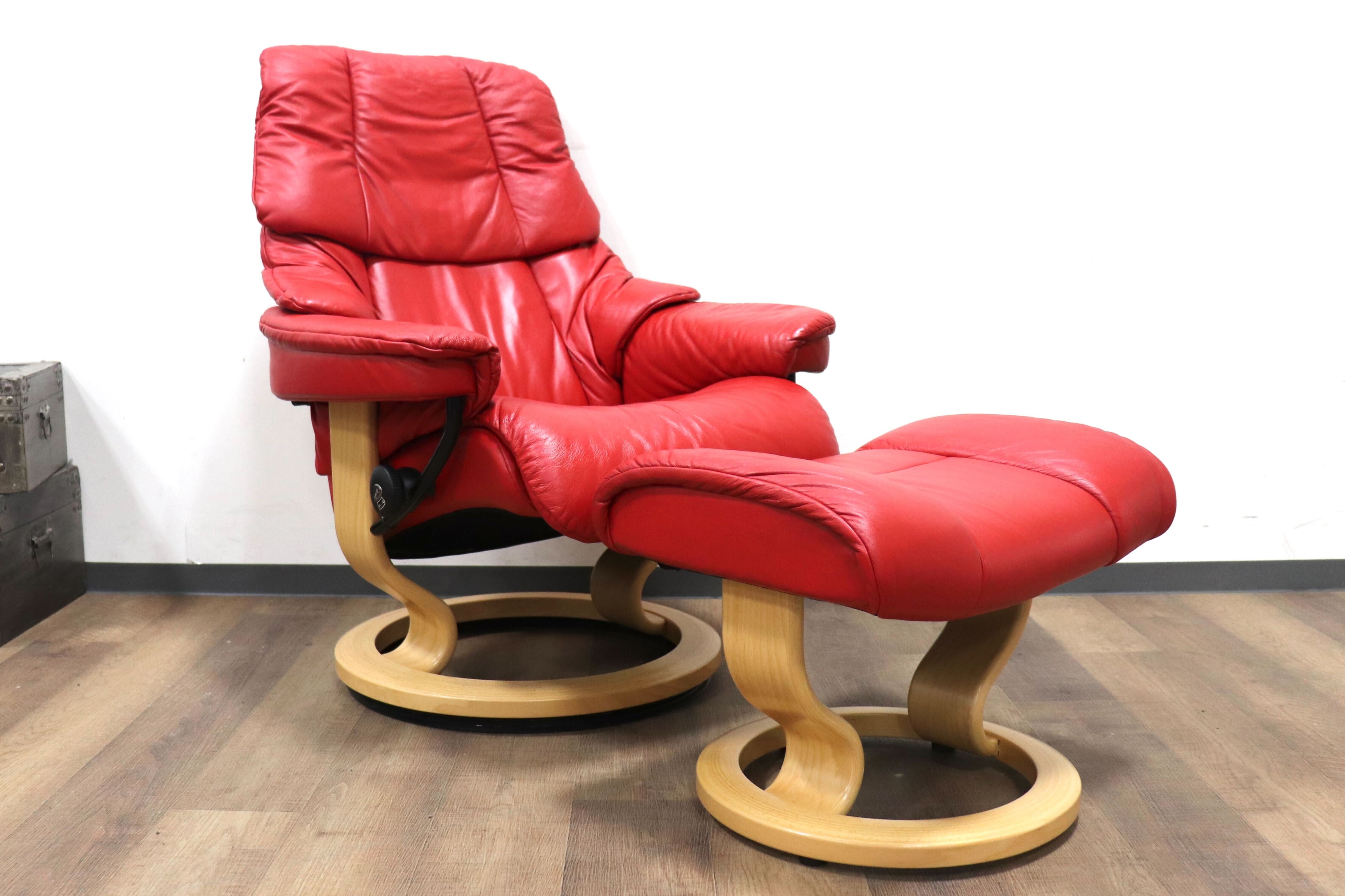 GMHS21B○EKORNES / エコーネス Reno レノ ストレスレスチェア オットマン リクライニングチェア 本革 パロマノルウェー 約44万