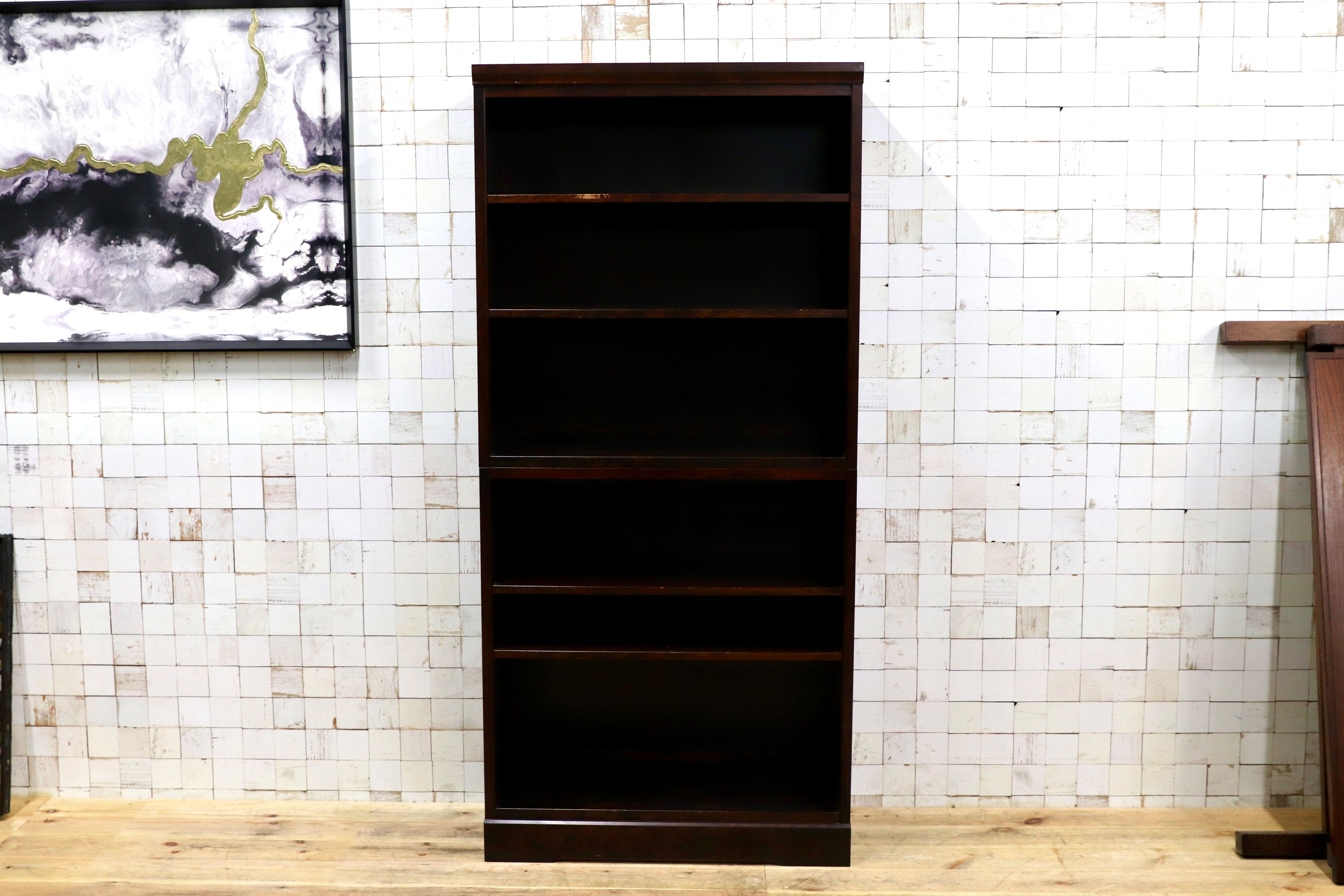 GMIS339A○北海道民芸家具 樺材 ブックシェルフ ラック 棚 ブックケース 本棚 和家具 本箱 レトロ 和モダン 飛騨産業 アンティーク