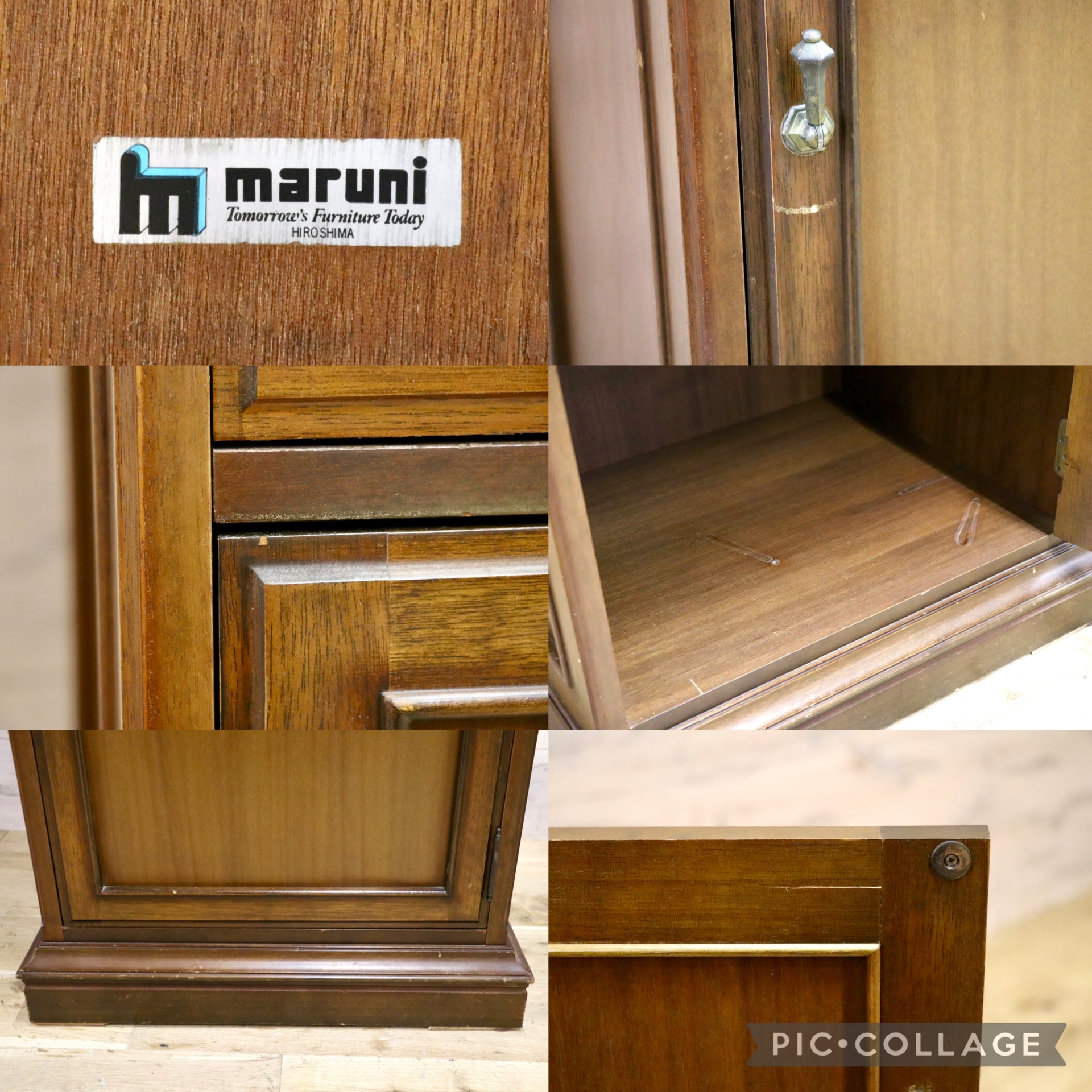 GMJS135○maruni / マルニ 地中海 ヴィンテージ キャビネット キュリオケース 飾り棚 ガラスキャビネット コレクションボード クラシック