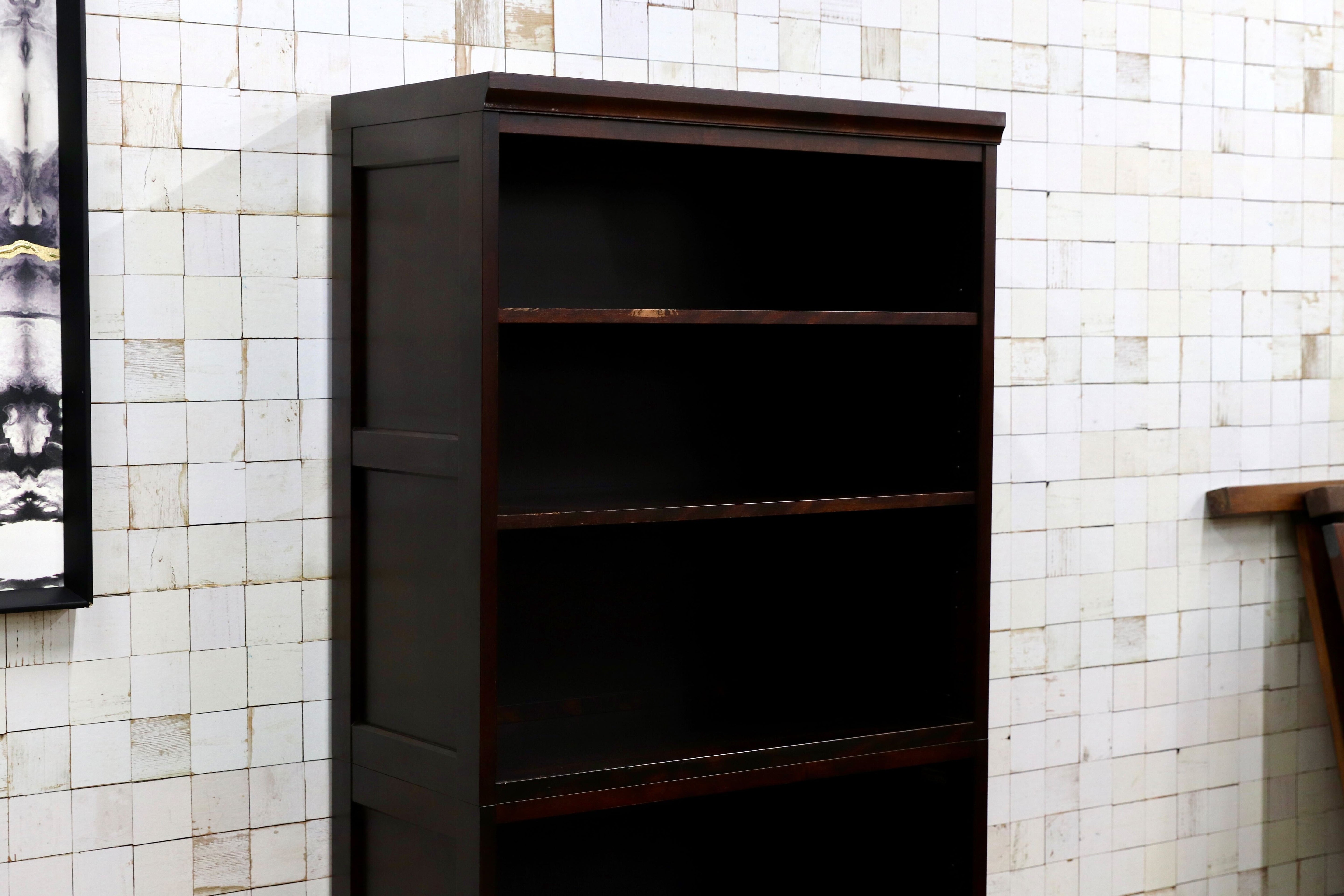 GMIS339A○北海道民芸家具 樺材 ブックシェルフ ラック 棚 ブックケース 本棚 和家具 本箱 レトロ 和モダン 飛騨産業 アンティーク