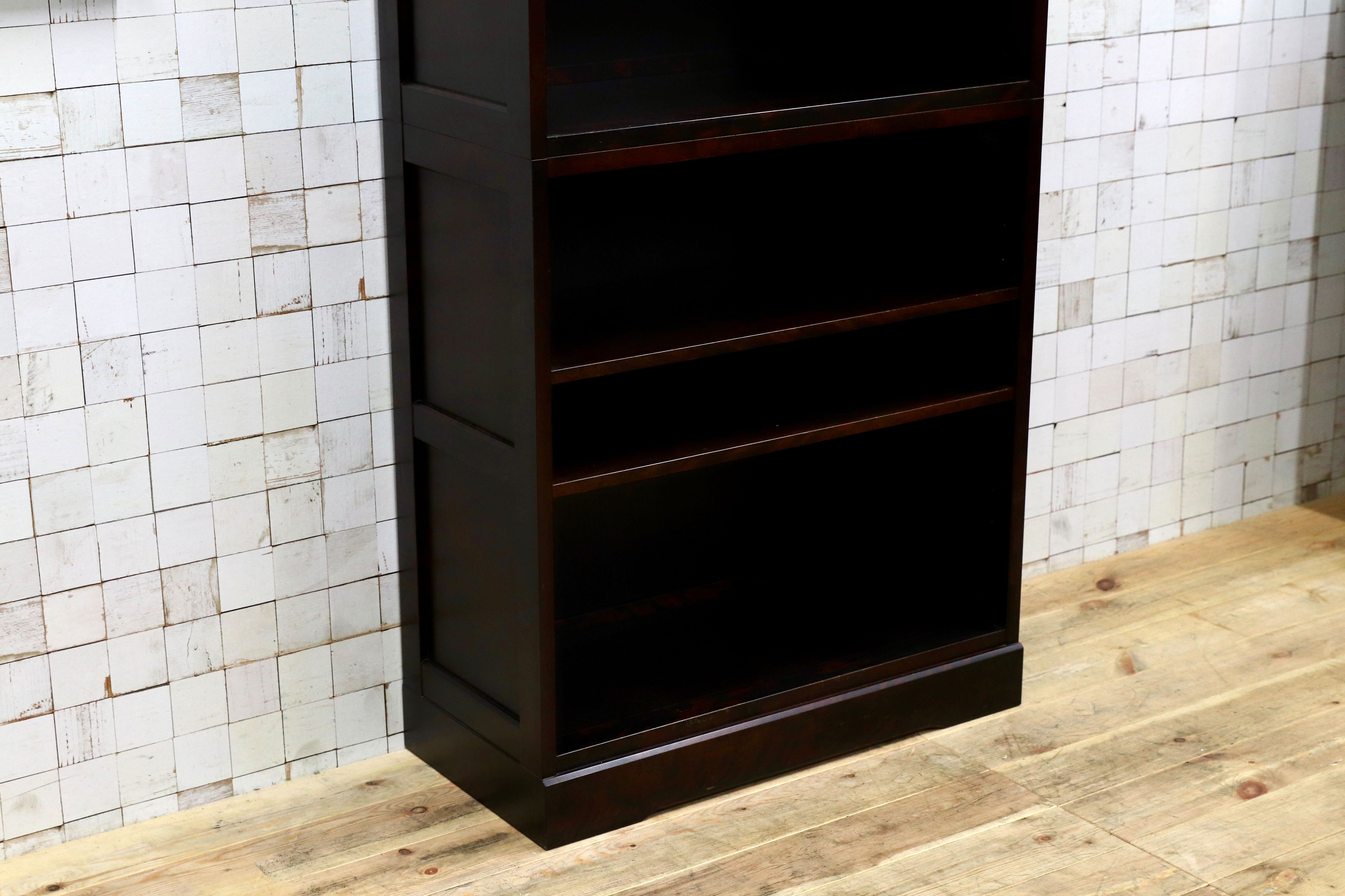 GMIS339A○北海道民芸家具 樺材 ブックシェルフ ラック 棚 ブックケース 本棚 和家具 本箱 レトロ 和モダン 飛騨産業 アンティーク