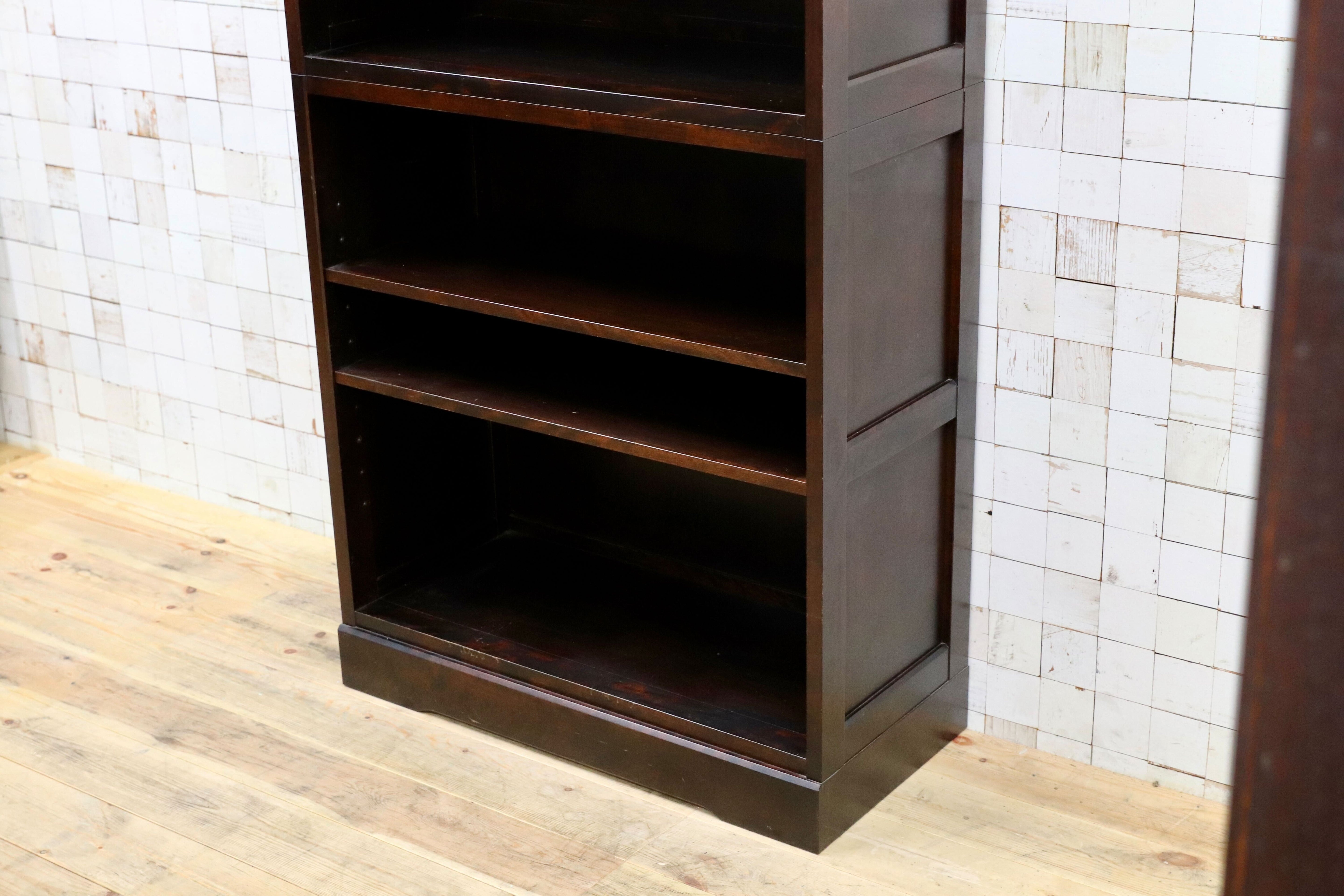 GMIS339A○北海道民芸家具 樺材 ブックシェルフ ラック 棚 ブックケース 本棚 和家具 本箱 レトロ 和モダン 飛騨産業 アンティーク