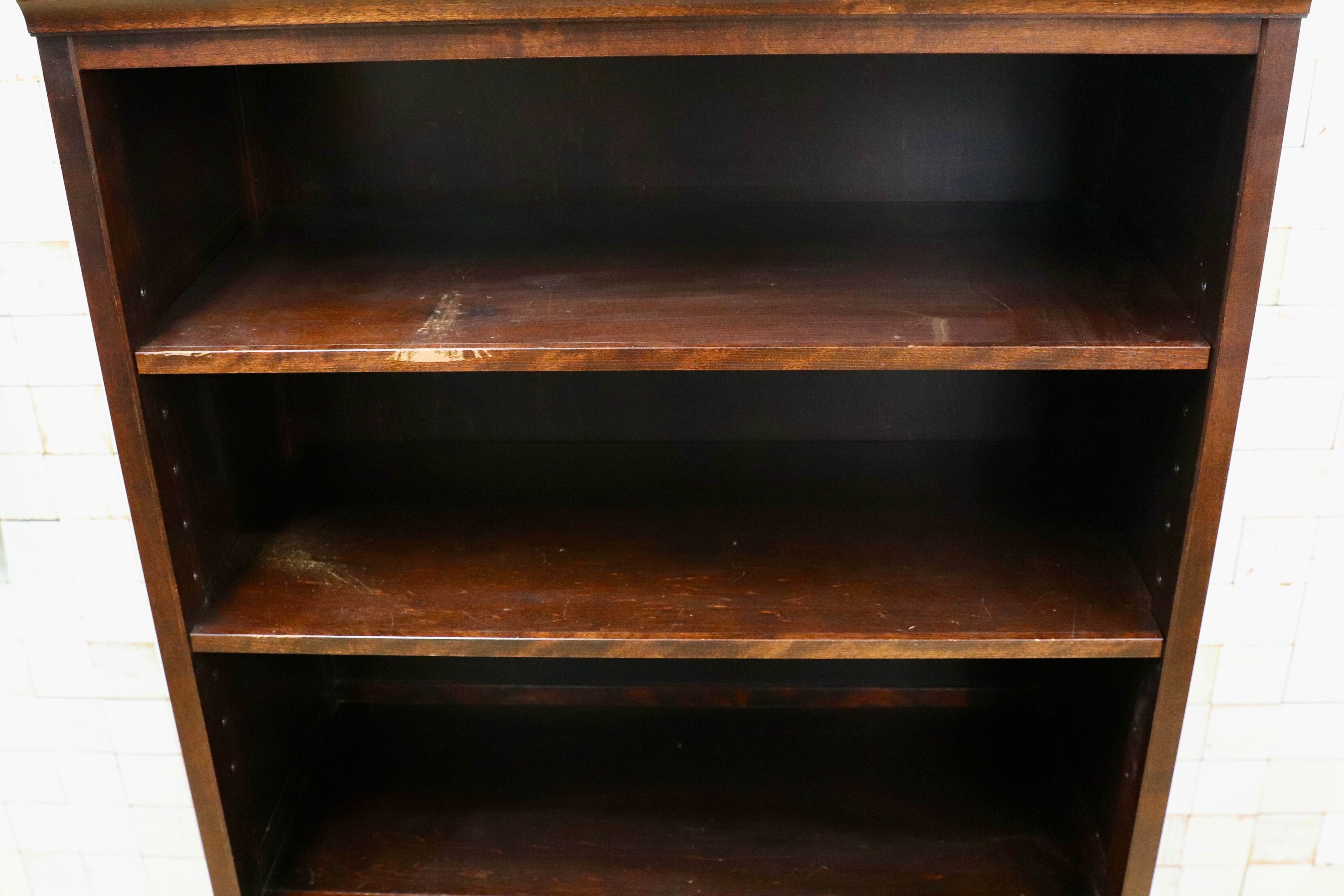 GMIS339A○北海道民芸家具 樺材 ブックシェルフ ラック 棚 ブックケース 本棚 和家具 本箱 レトロ 和モダン 飛騨産業 アンティーク