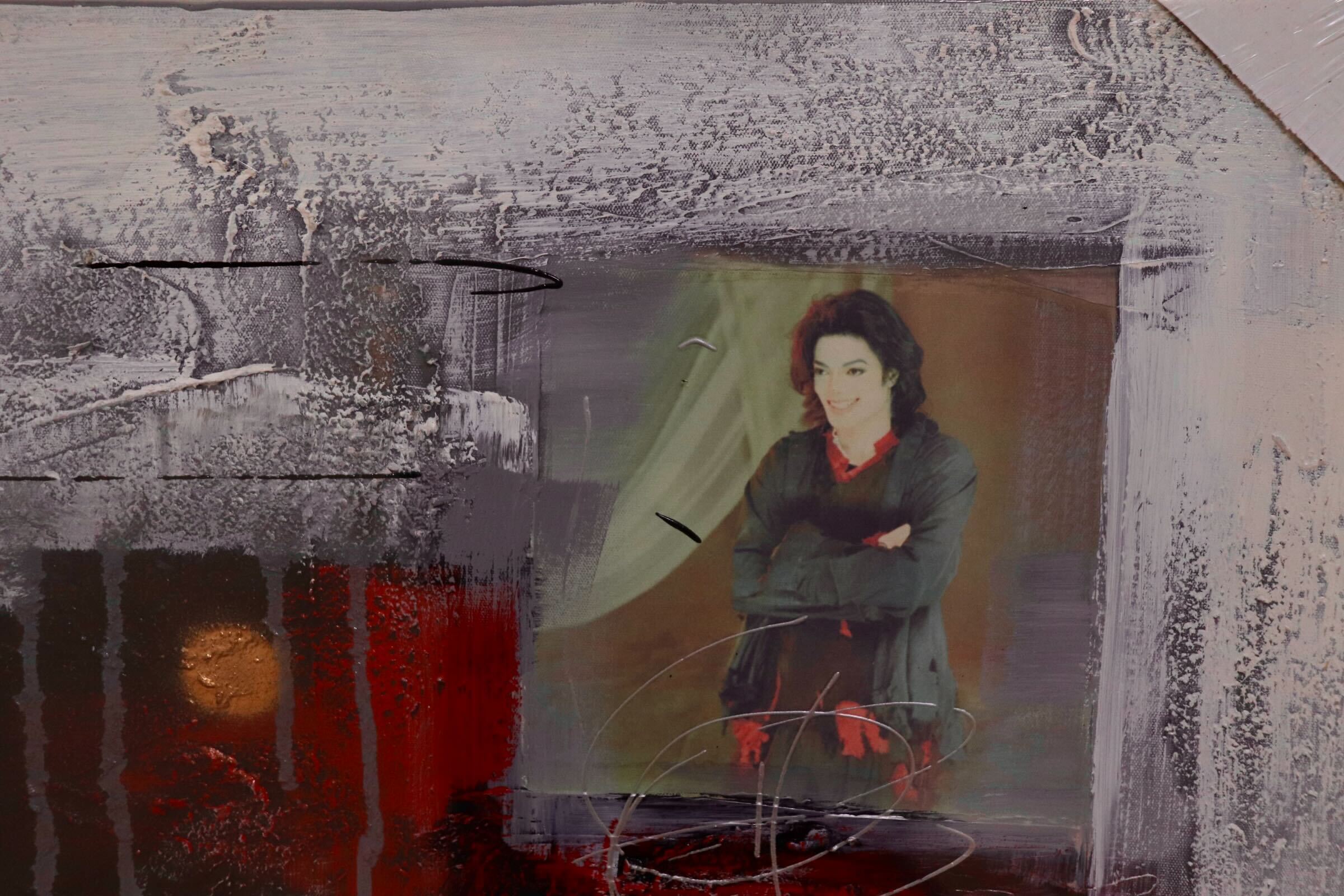 GMIK749P◯マイケル・ジャクソン アートパネル 大型 インテリアボード コラージュアート