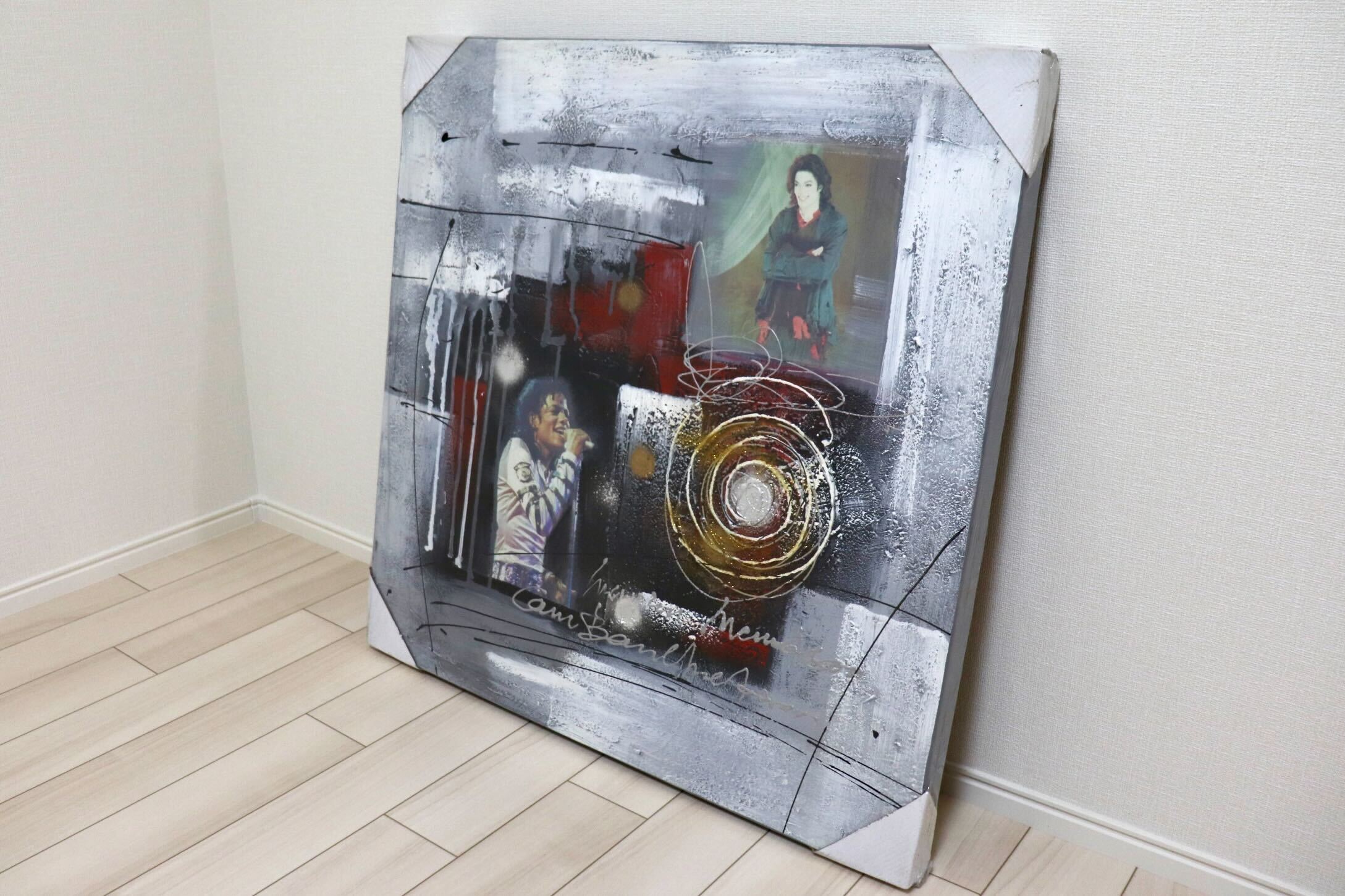 GMIK749Q◯マイケル・ジャクソン アートパネル 大型 インテリアボード コラージュアート