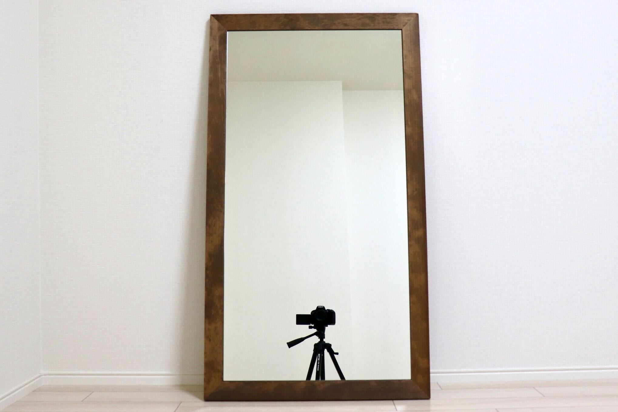 GMIH415D○SENNOKI / センノキ レオンシリーズ ウォールミラー 壁掛けミラー 全身鏡 鏡 姿見 ミラー 天然木 ブラウン 定価約1.9万