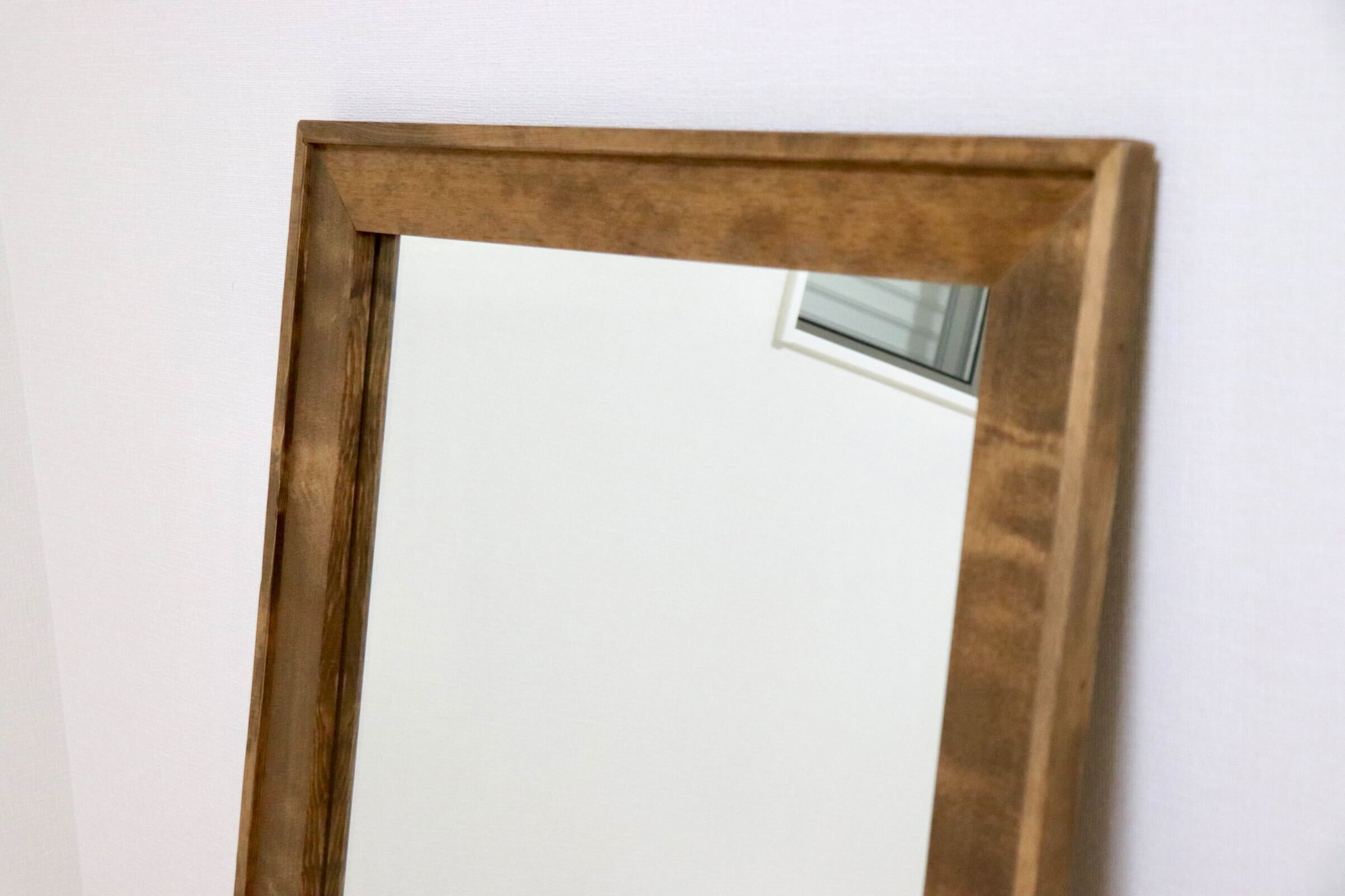 GMIH415F○Canffy / キャンフィ ダブルフレーム ウォールミラー 壁掛けミラー 全身鏡 鏡 姿見 ミラー 天然木 定価約2.4万