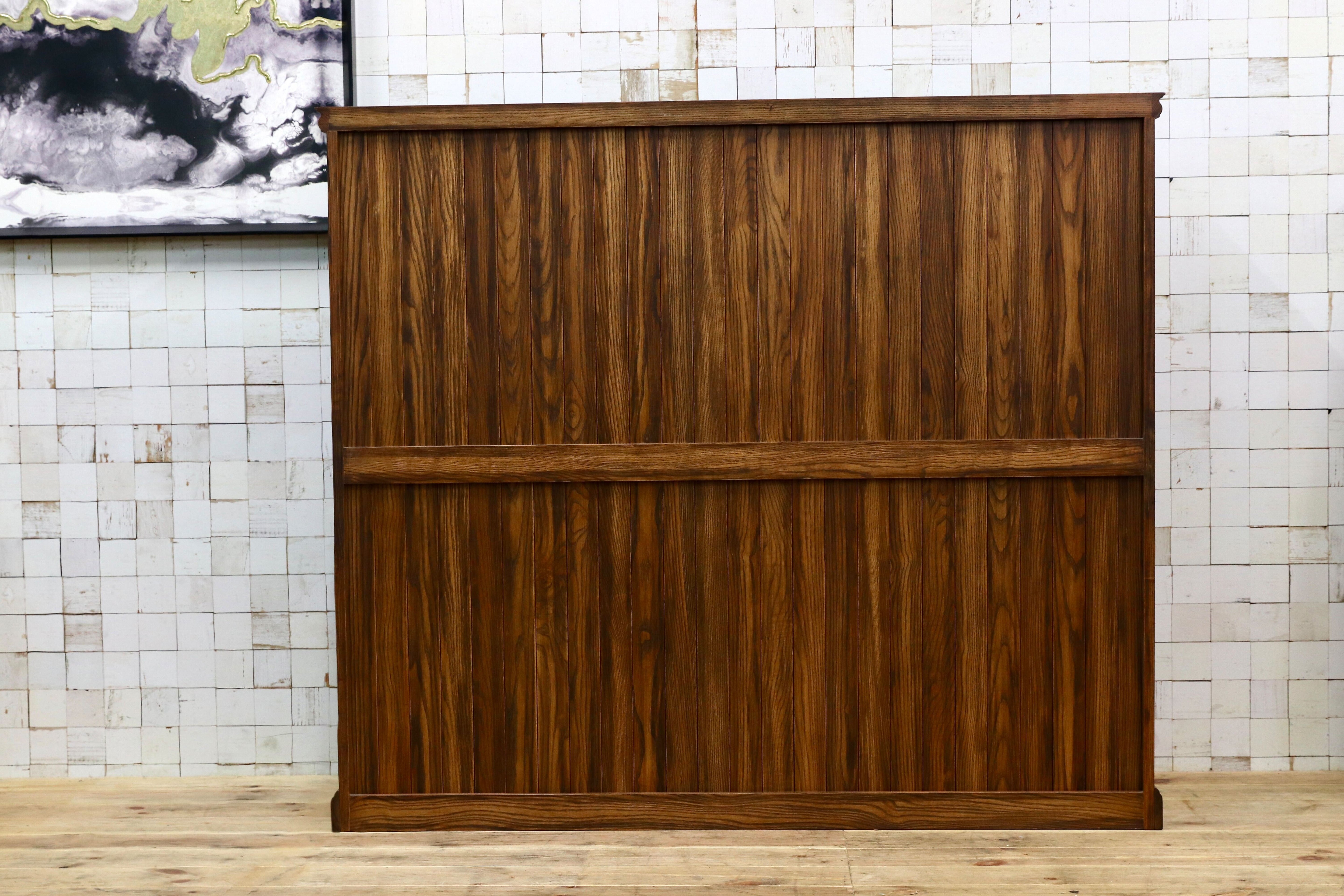 GMIS338A○民芸家具 和風モダン オープンシェルフ ラック ブックシェルフ 楢材 古民家 カフェ 店舗什器