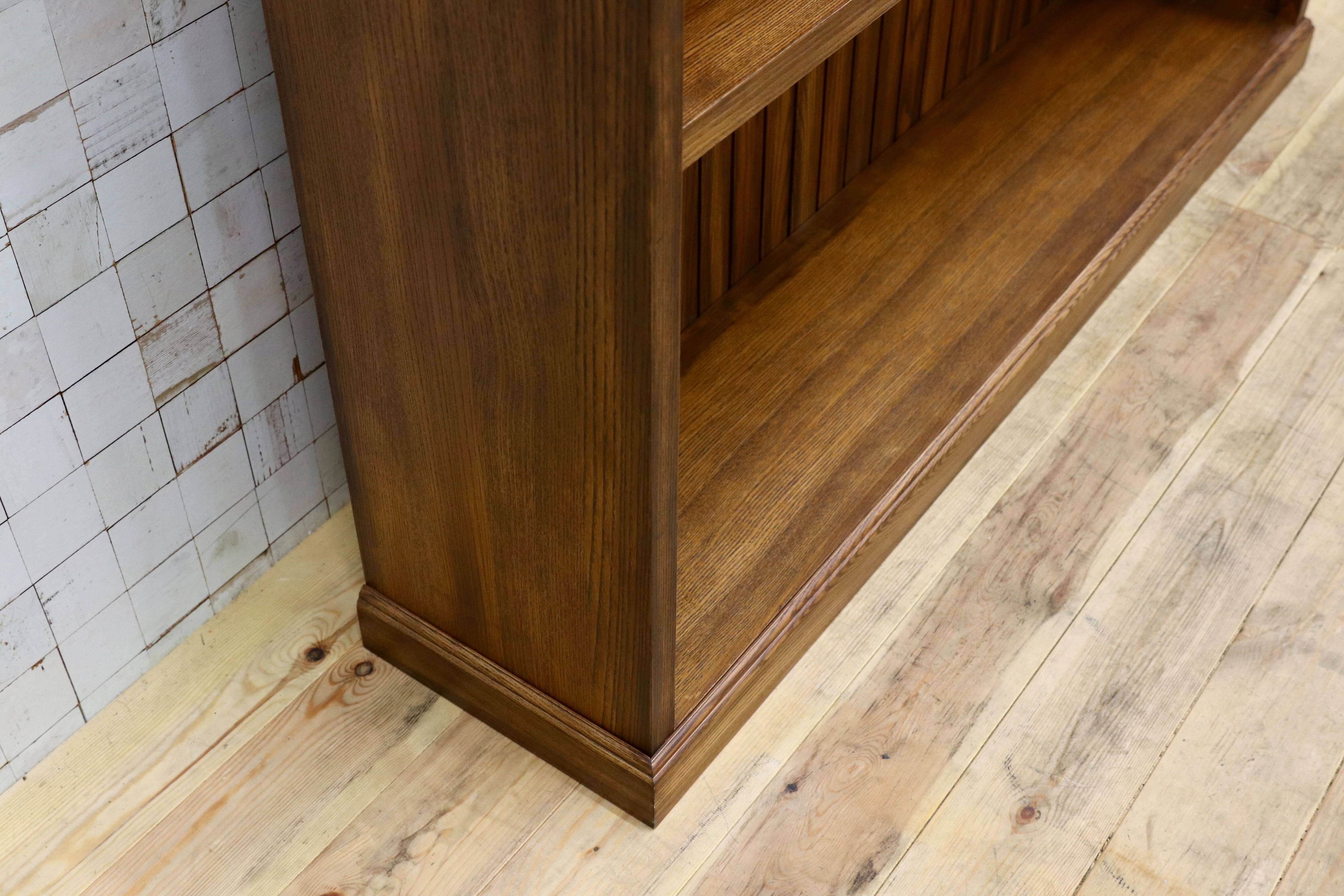 GMIS338A○民芸家具 和風モダン オープンシェルフ ラック ブックシェルフ 楢材 古民家 カフェ 店舗什器