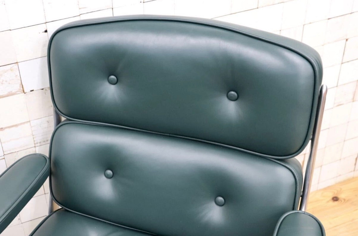 GMJO87G○Herman Miller / ハーマンミラー イームズ エグゼクティブチェア タイムライフチェア 本革 グリーン チャールズ＆レイ 定価約95万